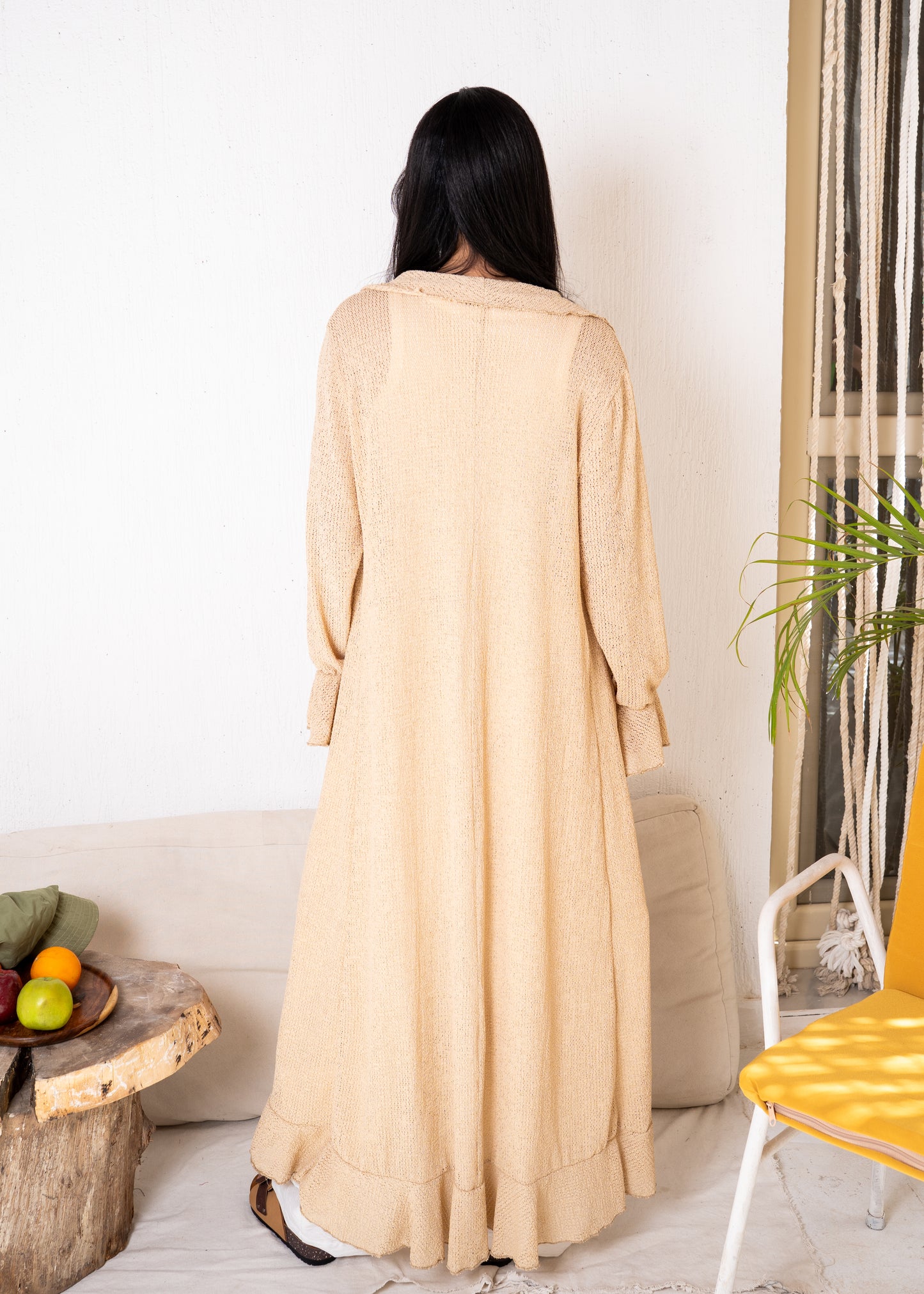 mesh long cardigan
