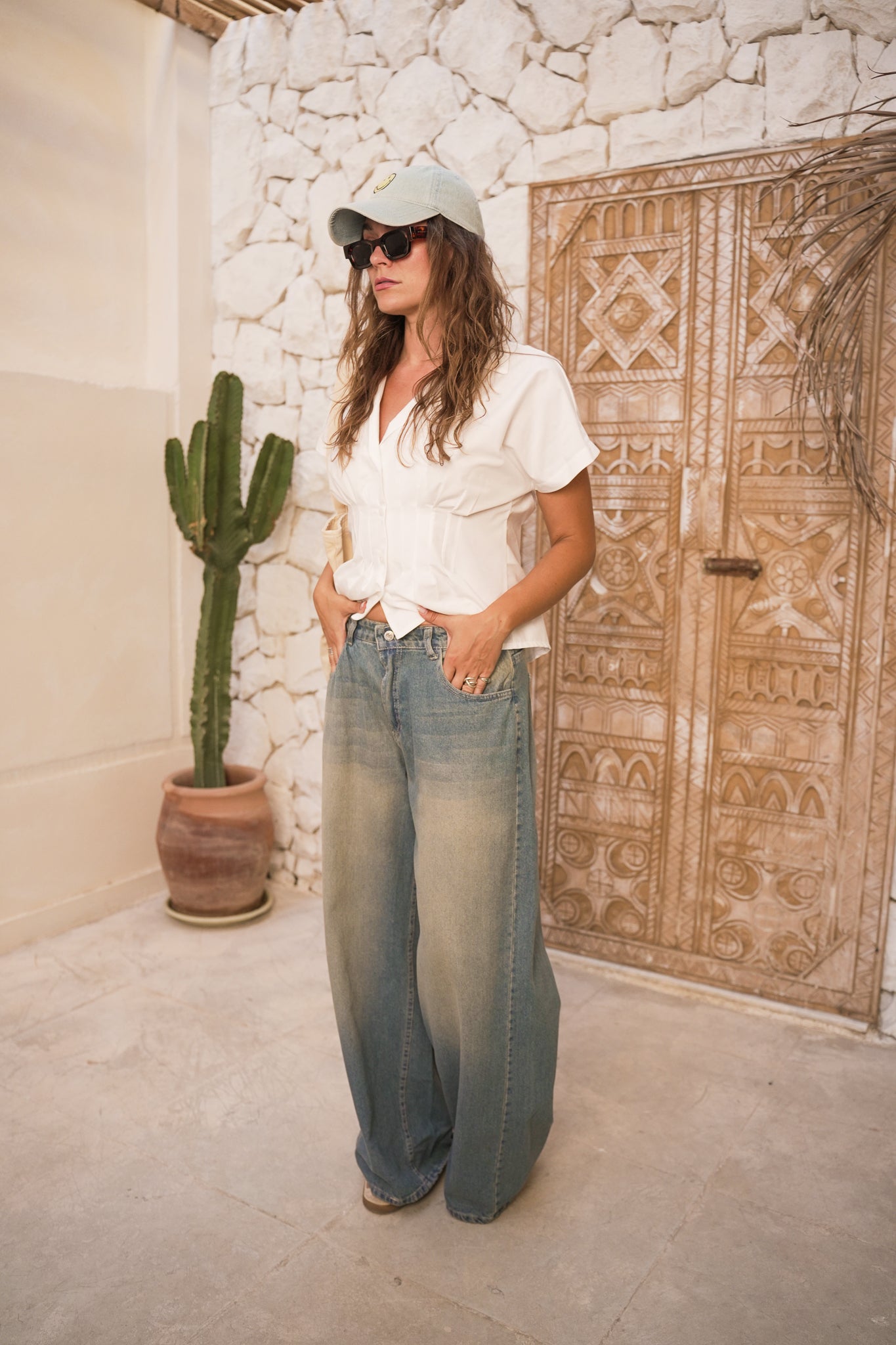 Fitted Poplin Shirt for Women - Tailored Waist Detail