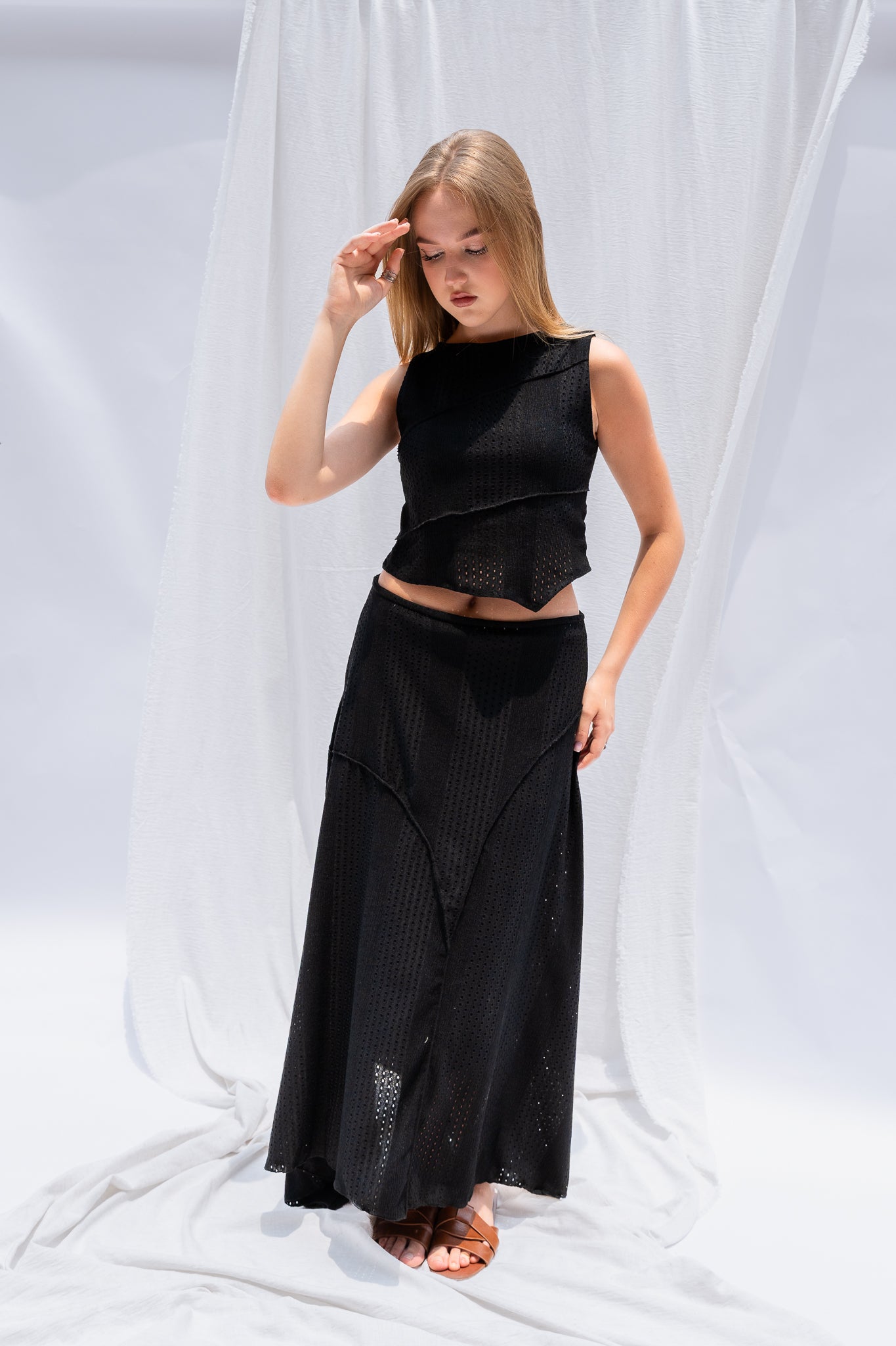 Rustic Textured Sleeveless Top