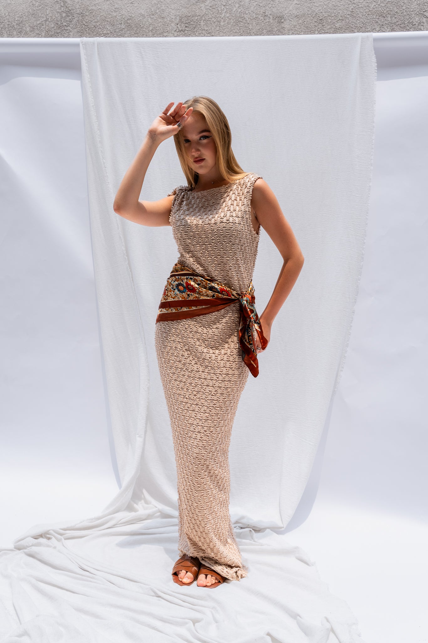 Knot Detail Midi Dress - Elegant, Lightweight & Flattering Fit