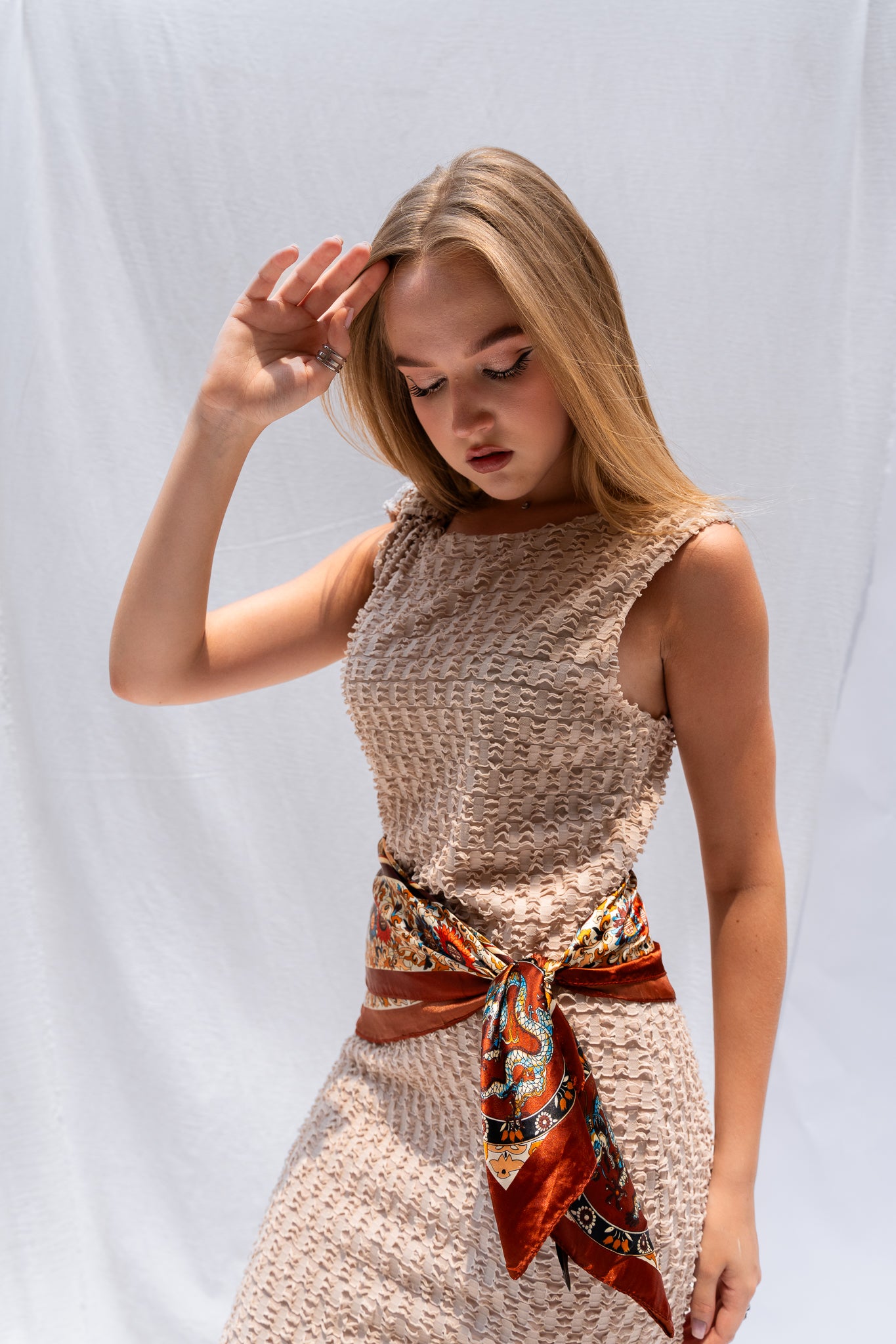 Knot Detail Midi Dress - Elegant, Lightweight & Flattering Fit
