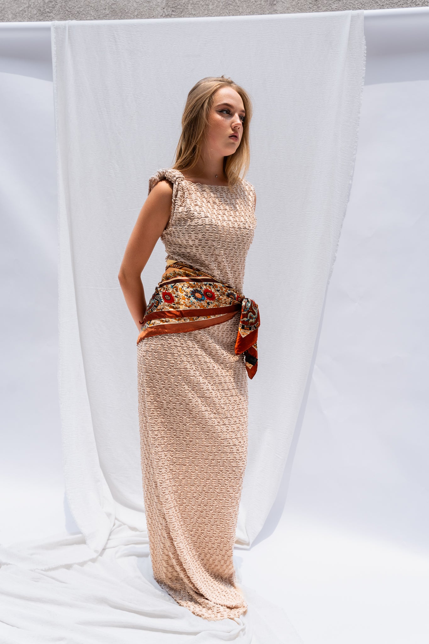 Knot Detail Midi Dress - Elegant, Lightweight & Flattering Fit