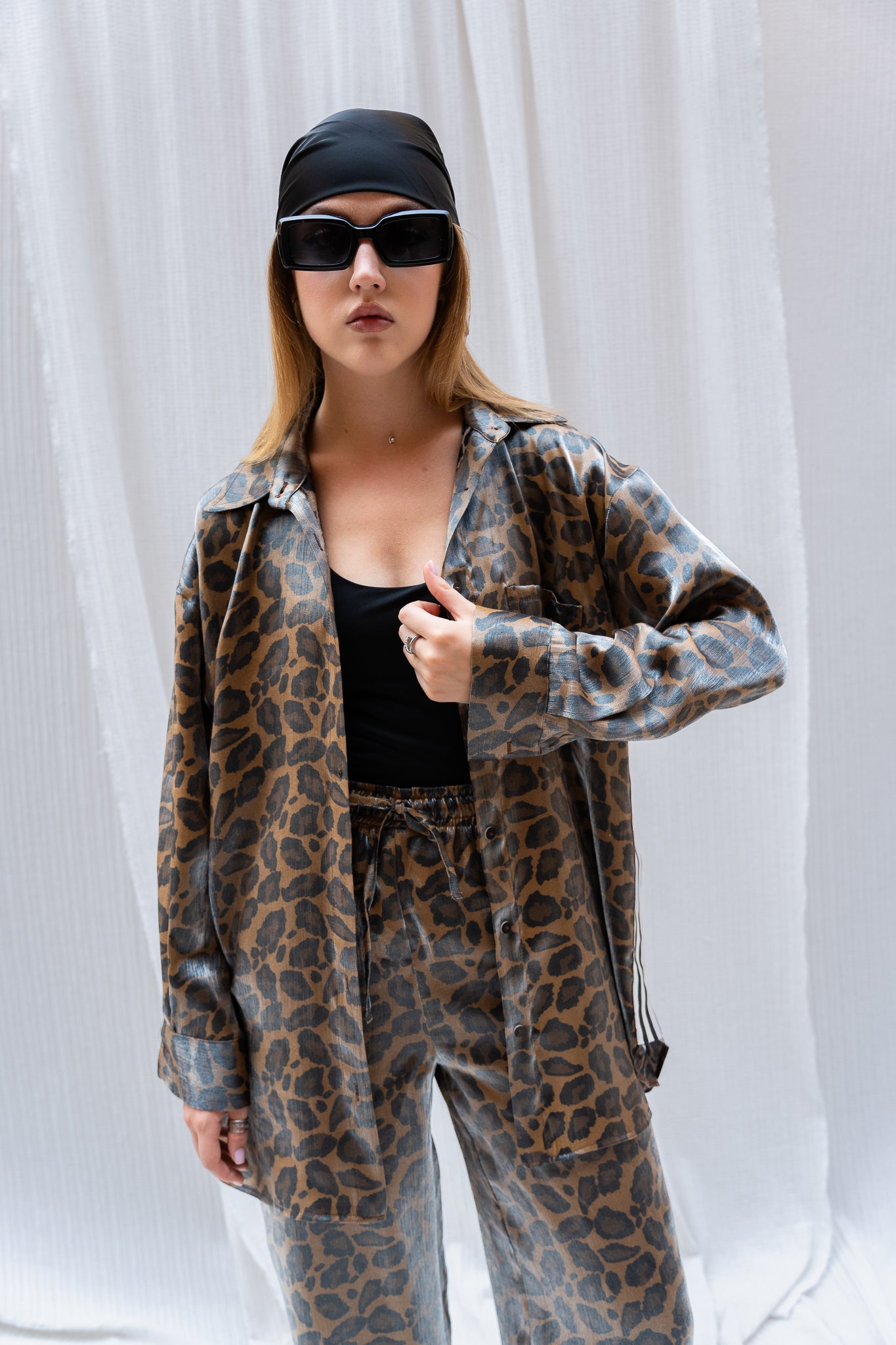 Leopard Print Trousers with Side Strap - Fierce & Stylish Bottoms