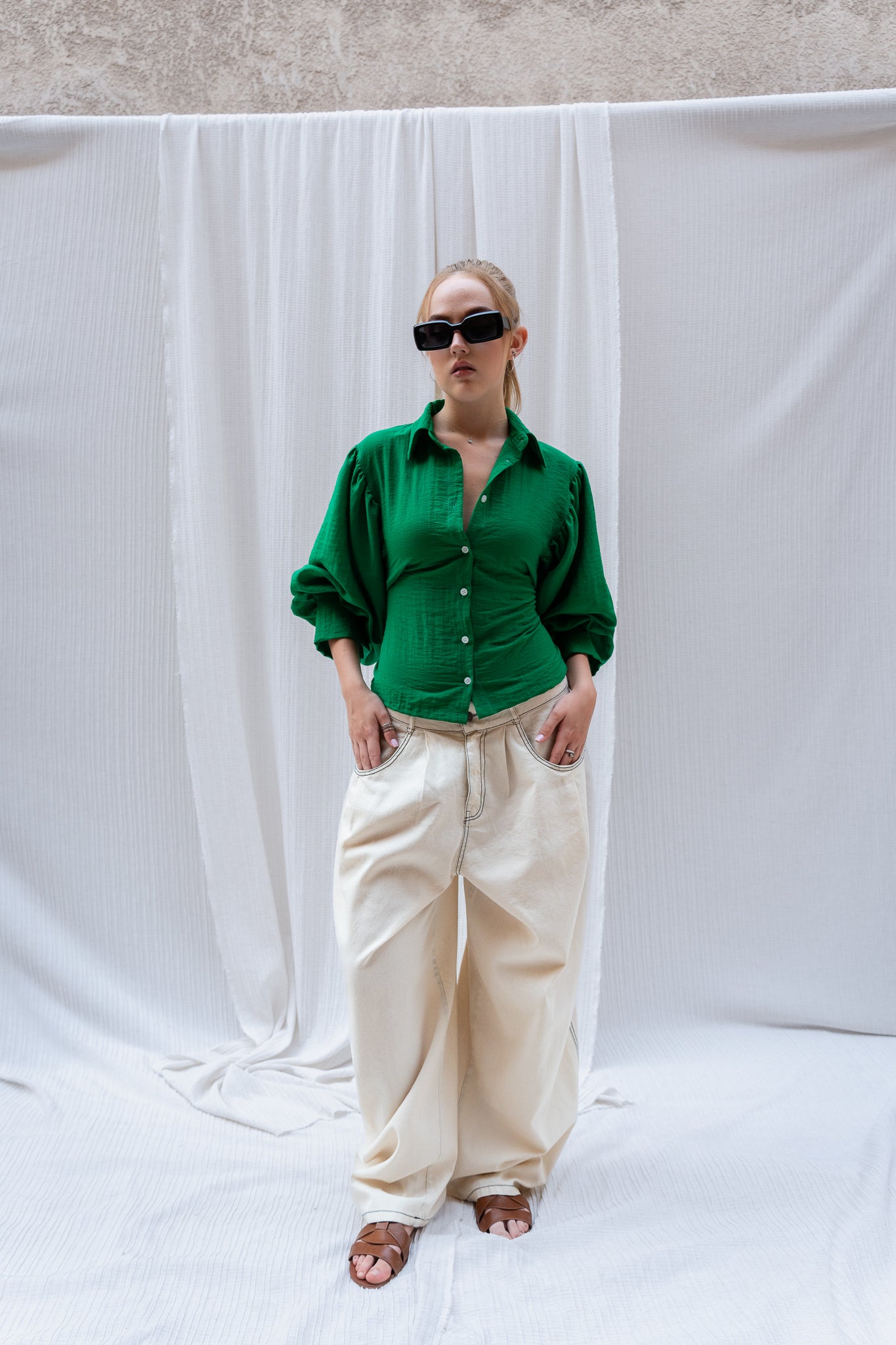 Puffy Sleeve Shirt - Feminine Silhouette with a Classic Touch