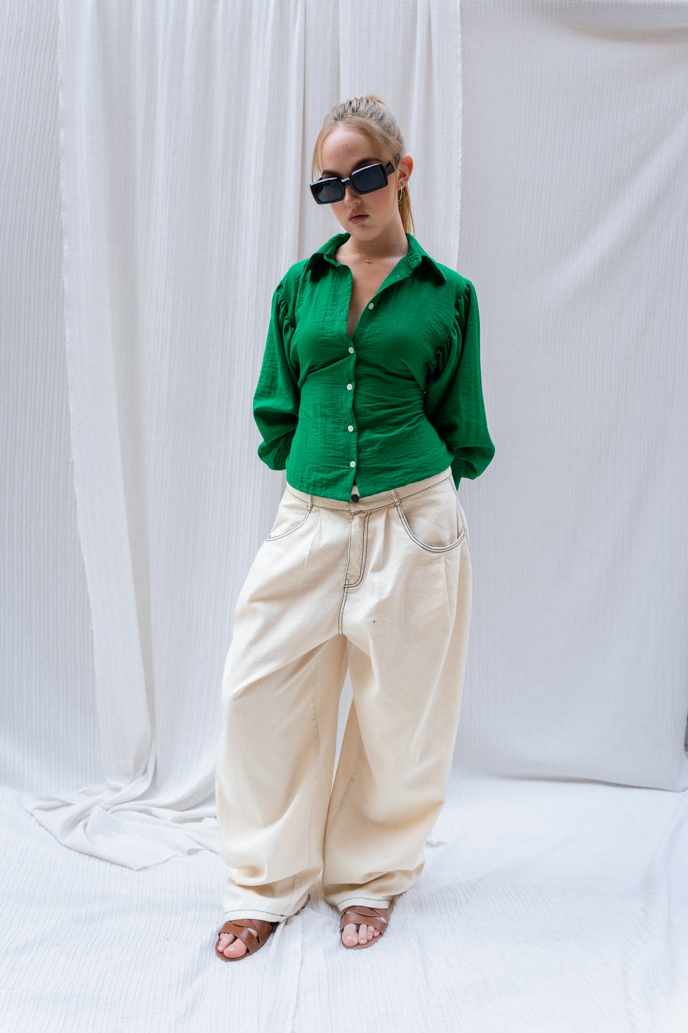 Puffy Sleeve Shirt - Feminine Silhouette with a Classic Touch