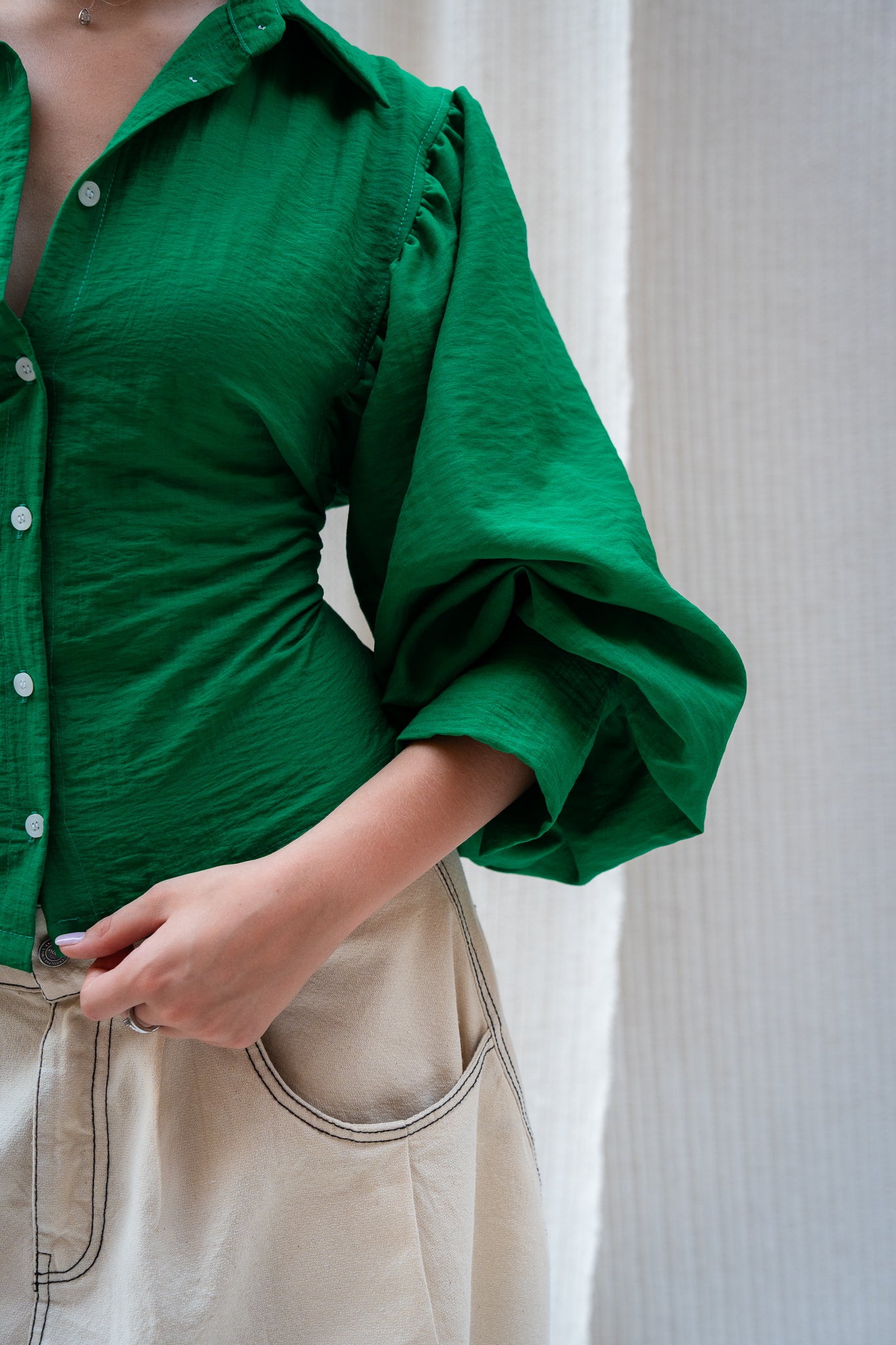 Puffy Sleeve Shirt - Feminine Silhouette with a Classic Touch