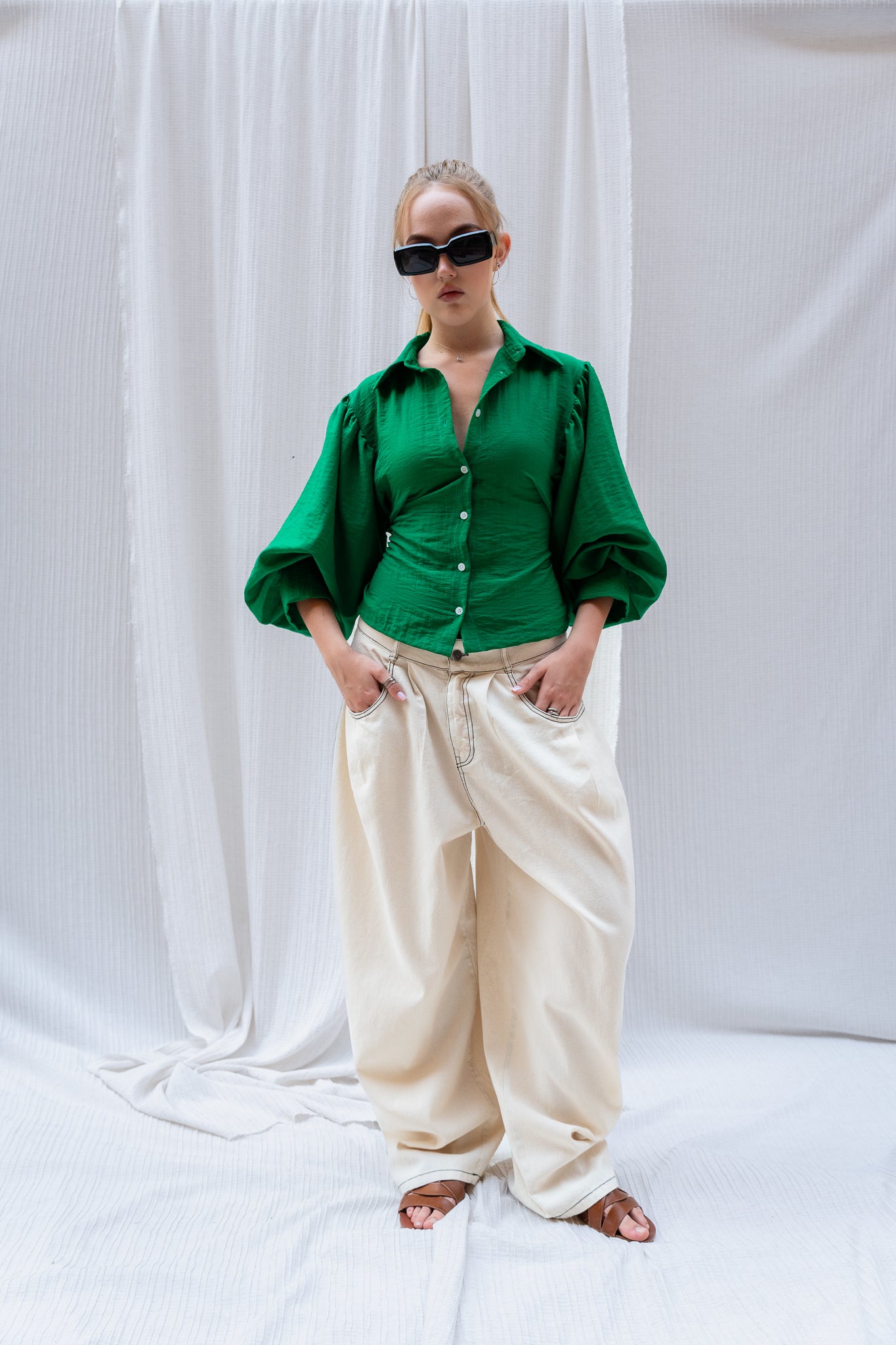 Puffy Sleeve Shirt - Feminine Silhouette with a Classic Touch