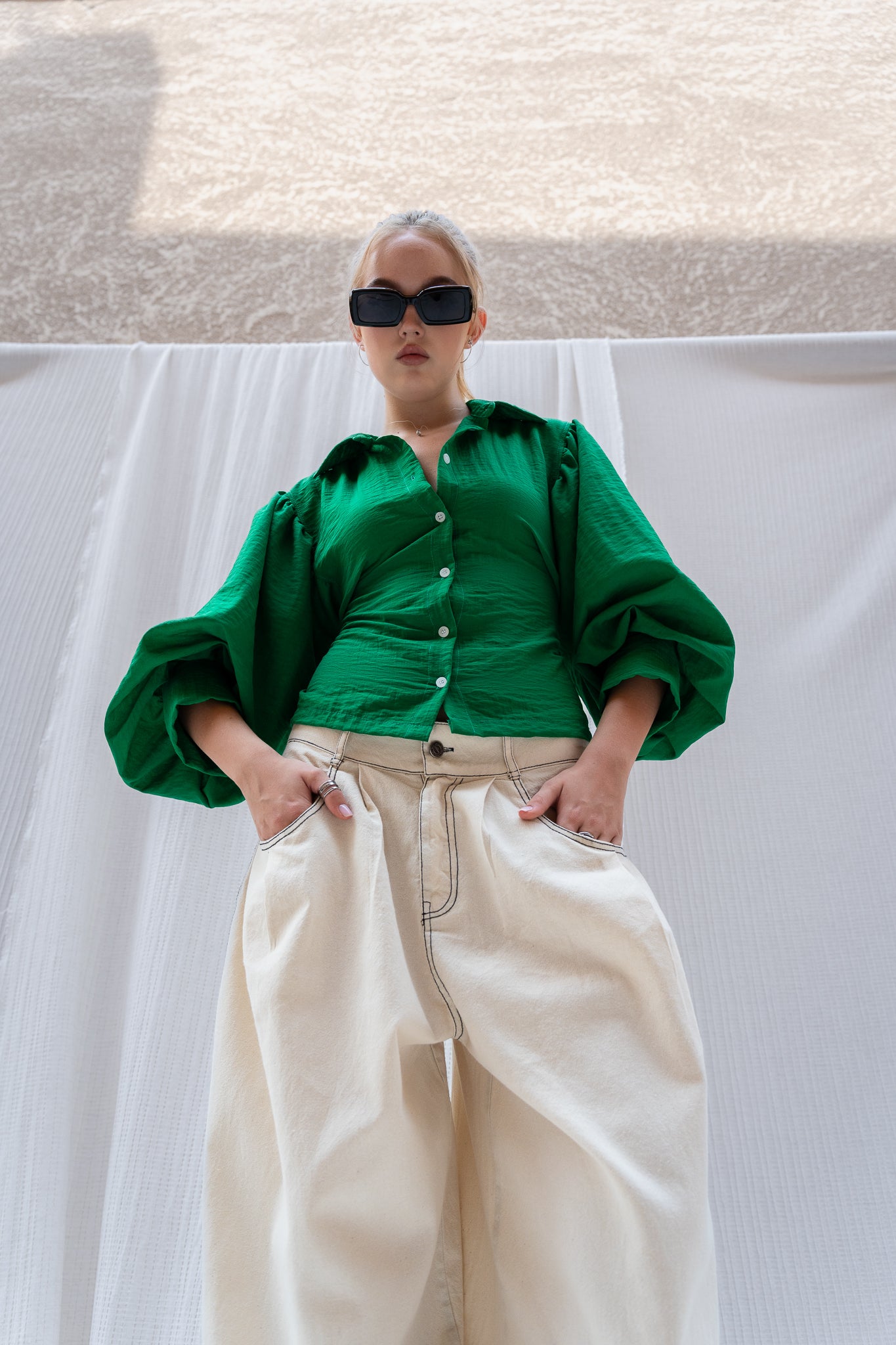 Puffy Sleeve Shirt - Feminine Silhouette with a Classic Touch