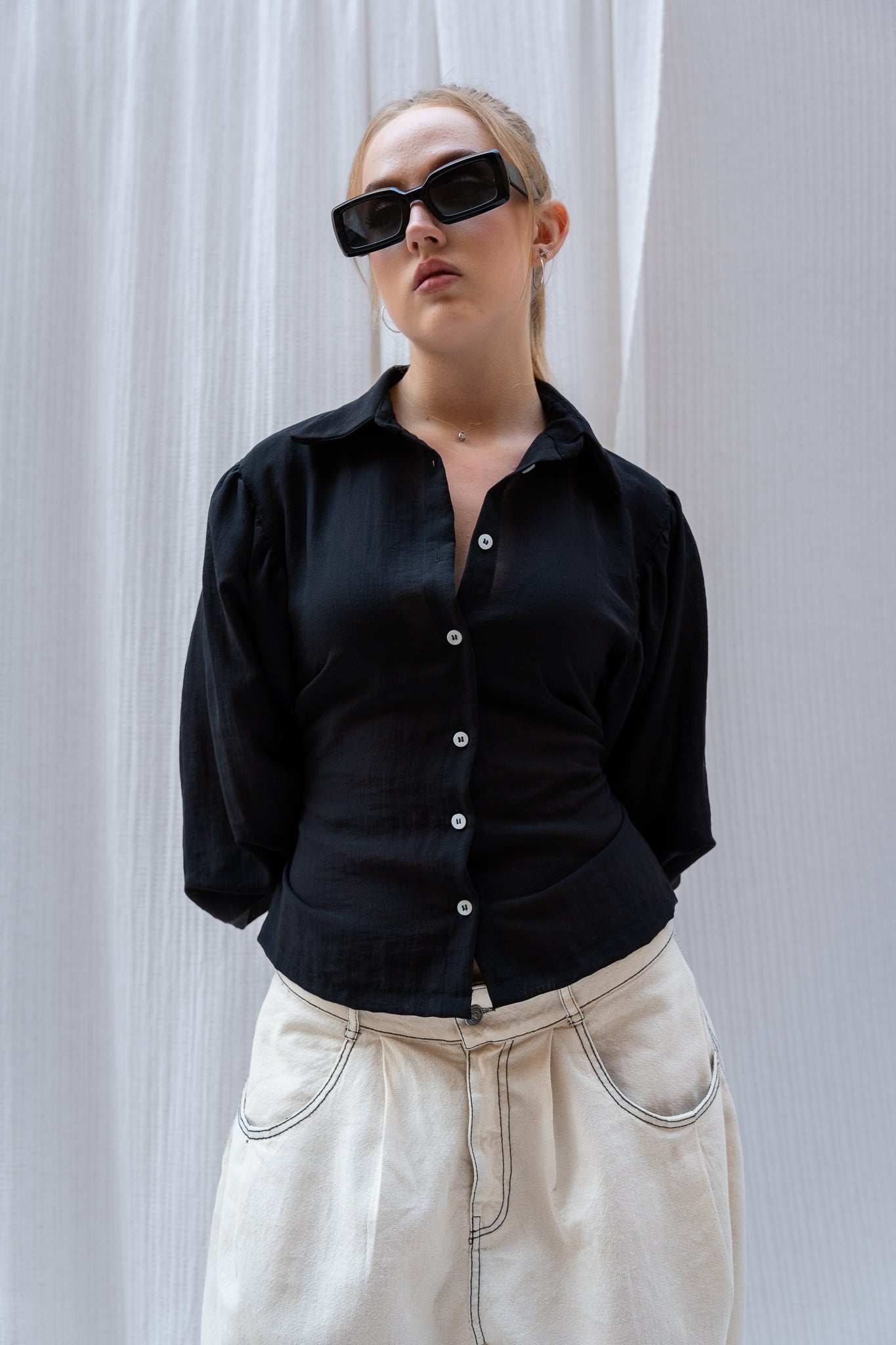 Puffy Sleeve Shirt - Feminine Silhouette with a Classic Touch