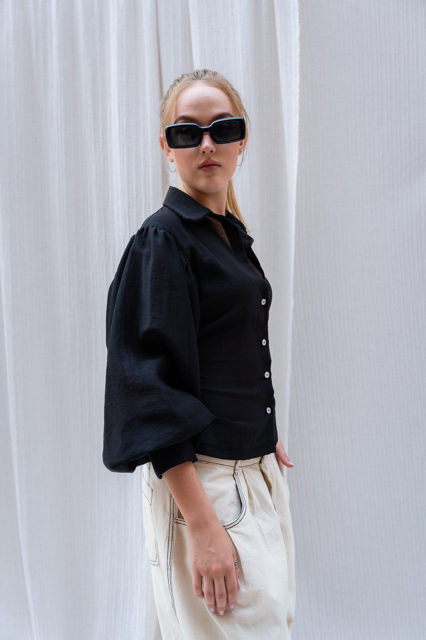 Puffy Sleeve Shirt - Feminine Silhouette with a Classic Touch