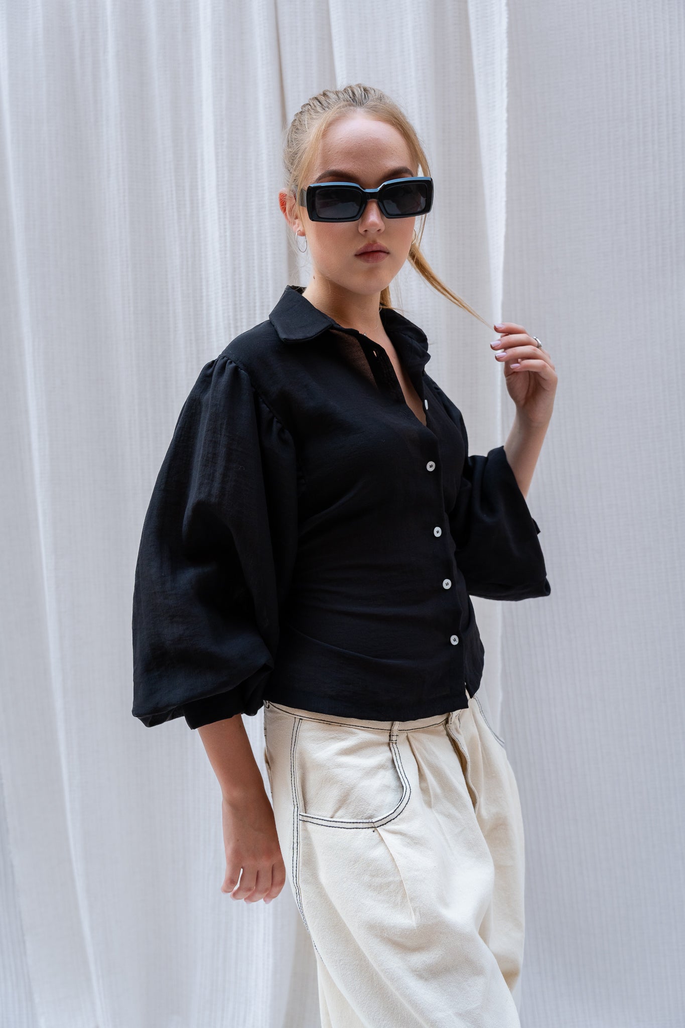 Puffy Sleeve Shirt - Feminine Silhouette with a Classic Touch