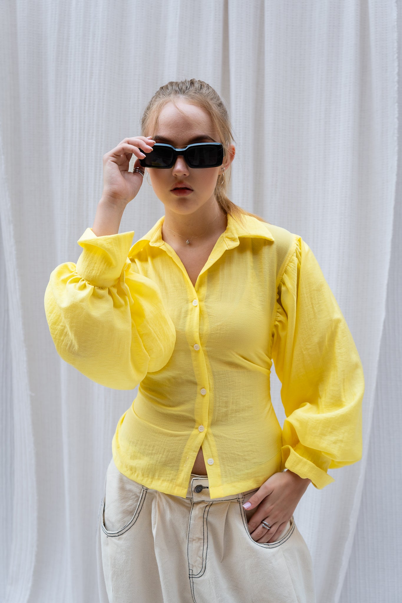 Puffy Sleeve Shirt - Feminine Silhouette with a Classic Touch