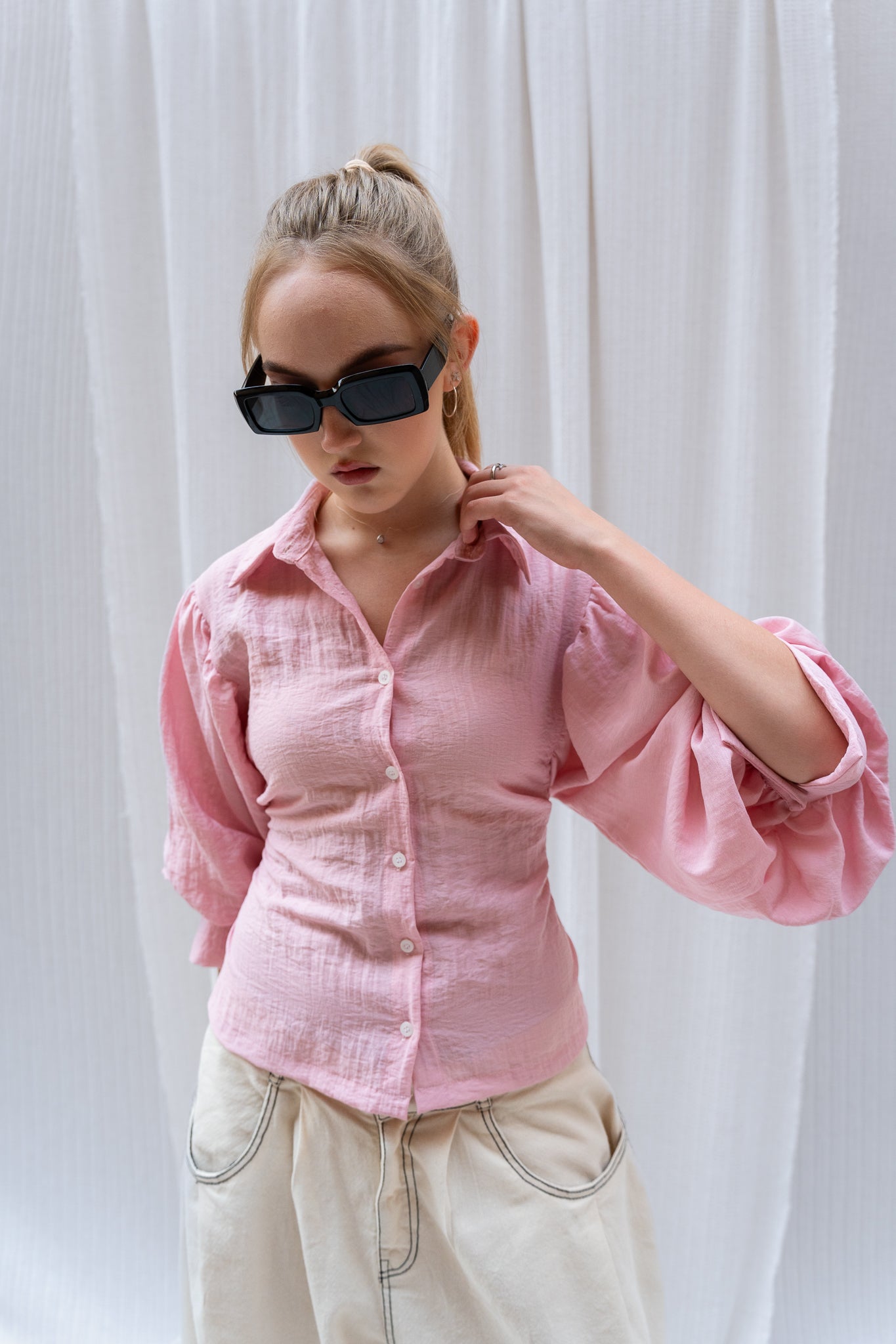 Puffy Sleeve Shirt - Feminine Silhouette with a Classic Touch