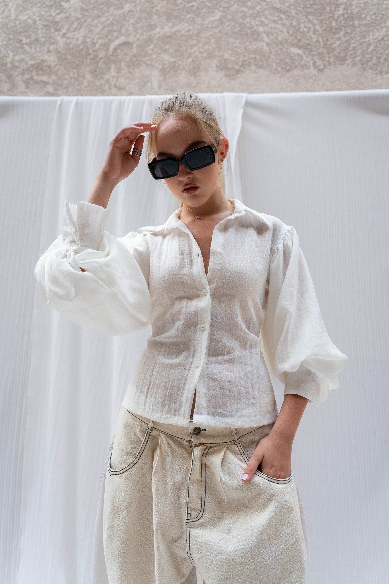 Puffy Sleeve Shirt - Feminine Silhouette with a Classic Touch
