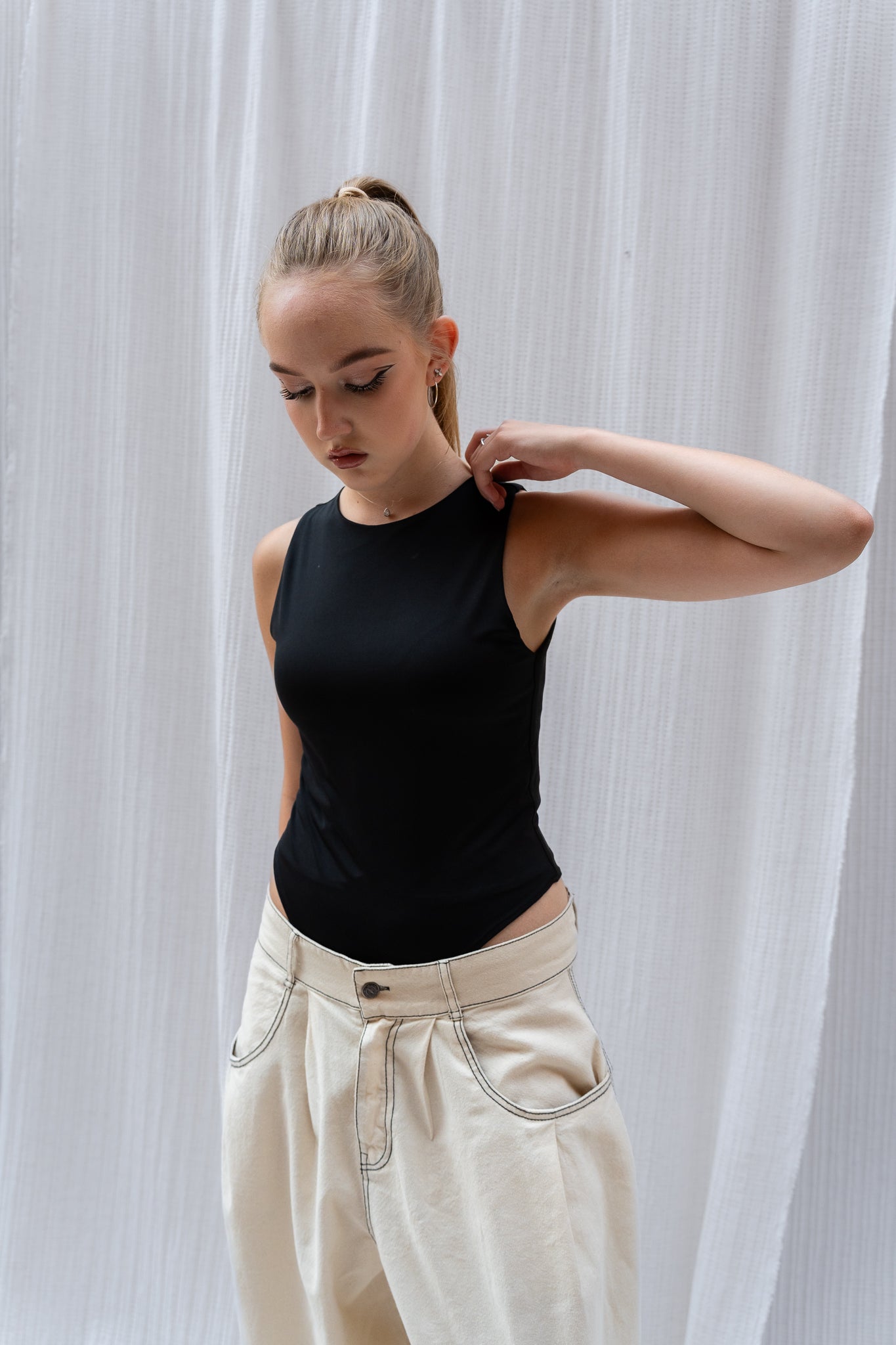 Sleeveless Basic Bodysuit - Fitted, Stretchy & Everyday