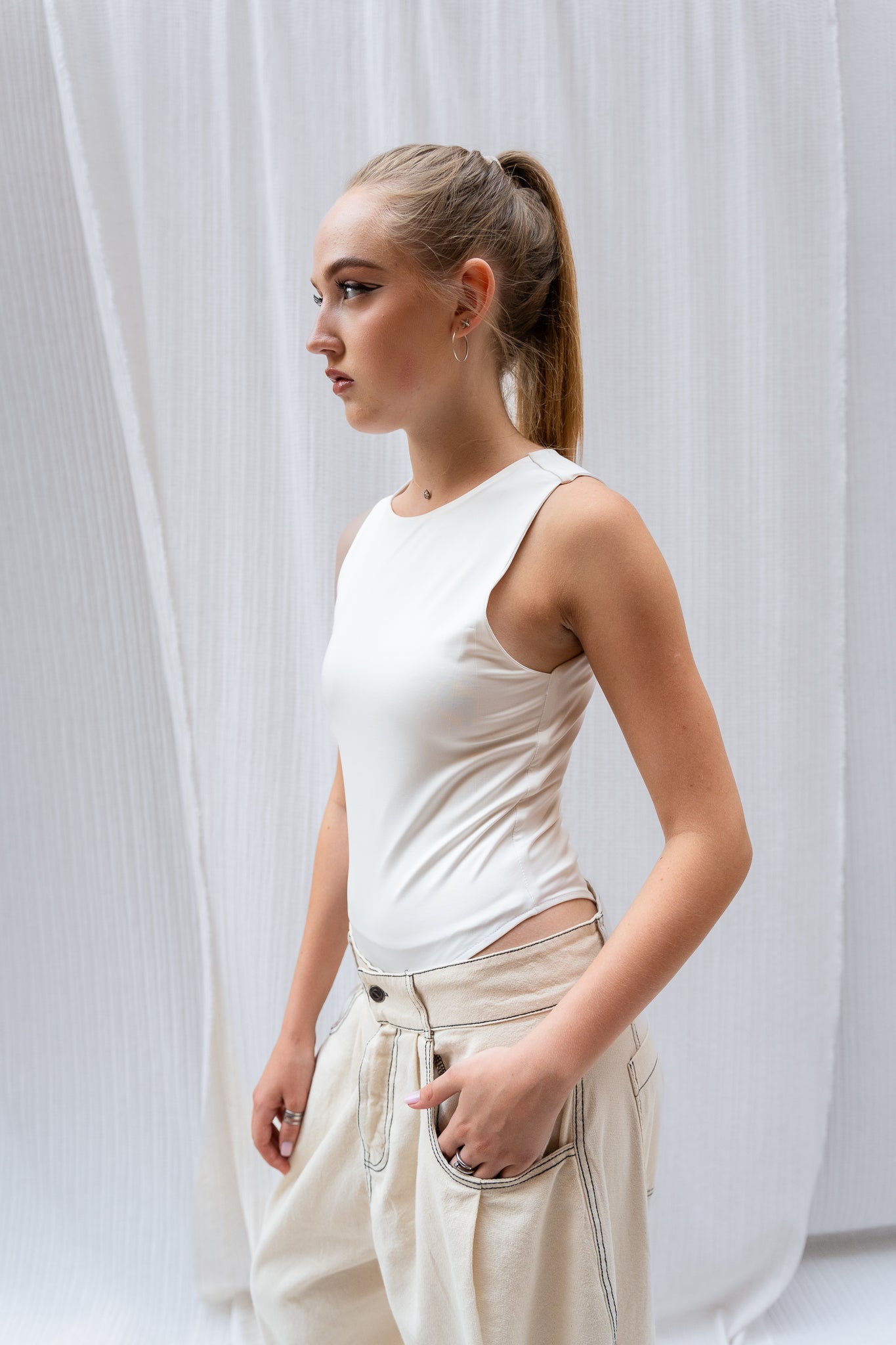 Sleeveless Basic Bodysuit - Fitted, Stretchy & Everyday