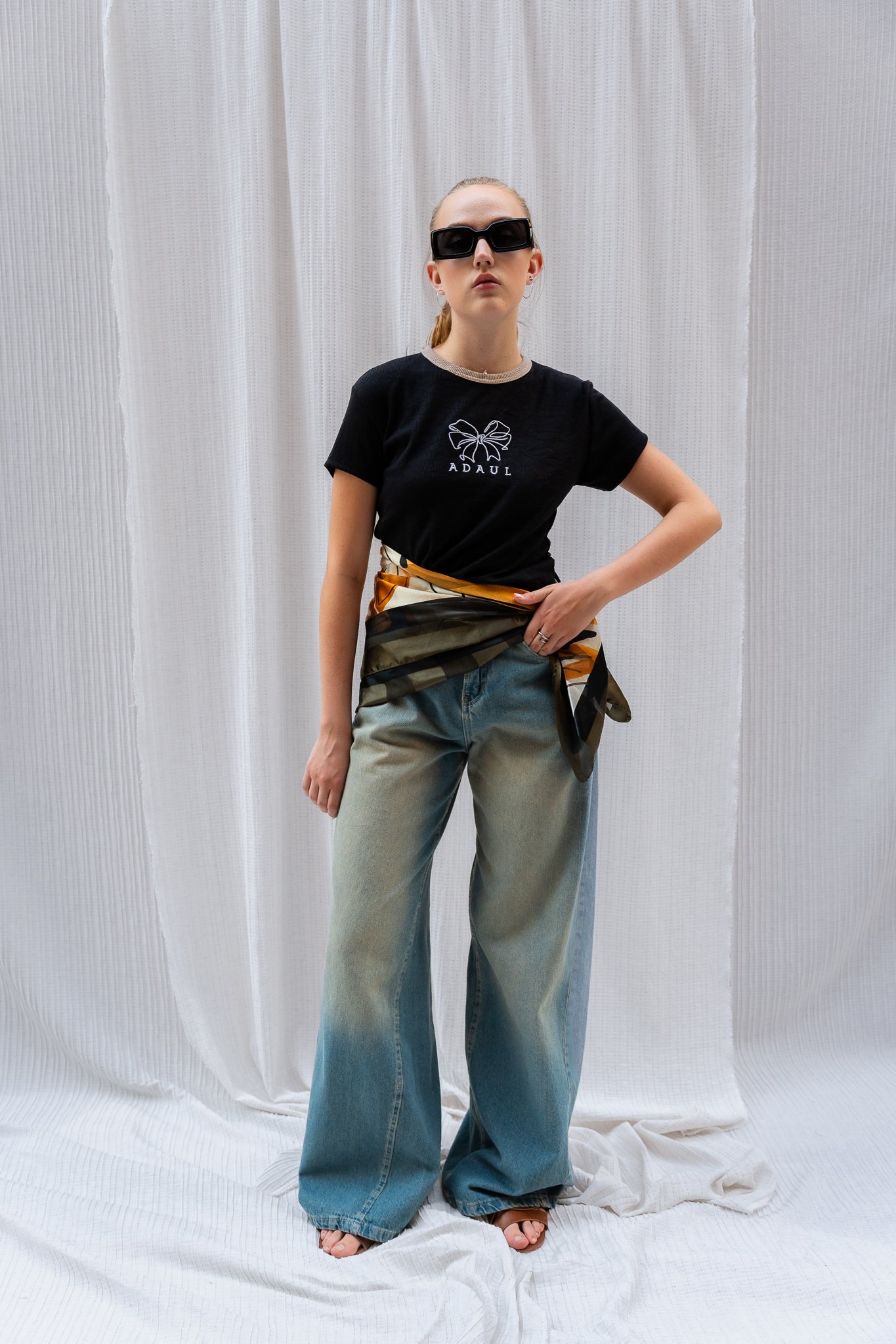 Stitched Logo Embroidered T-shirt