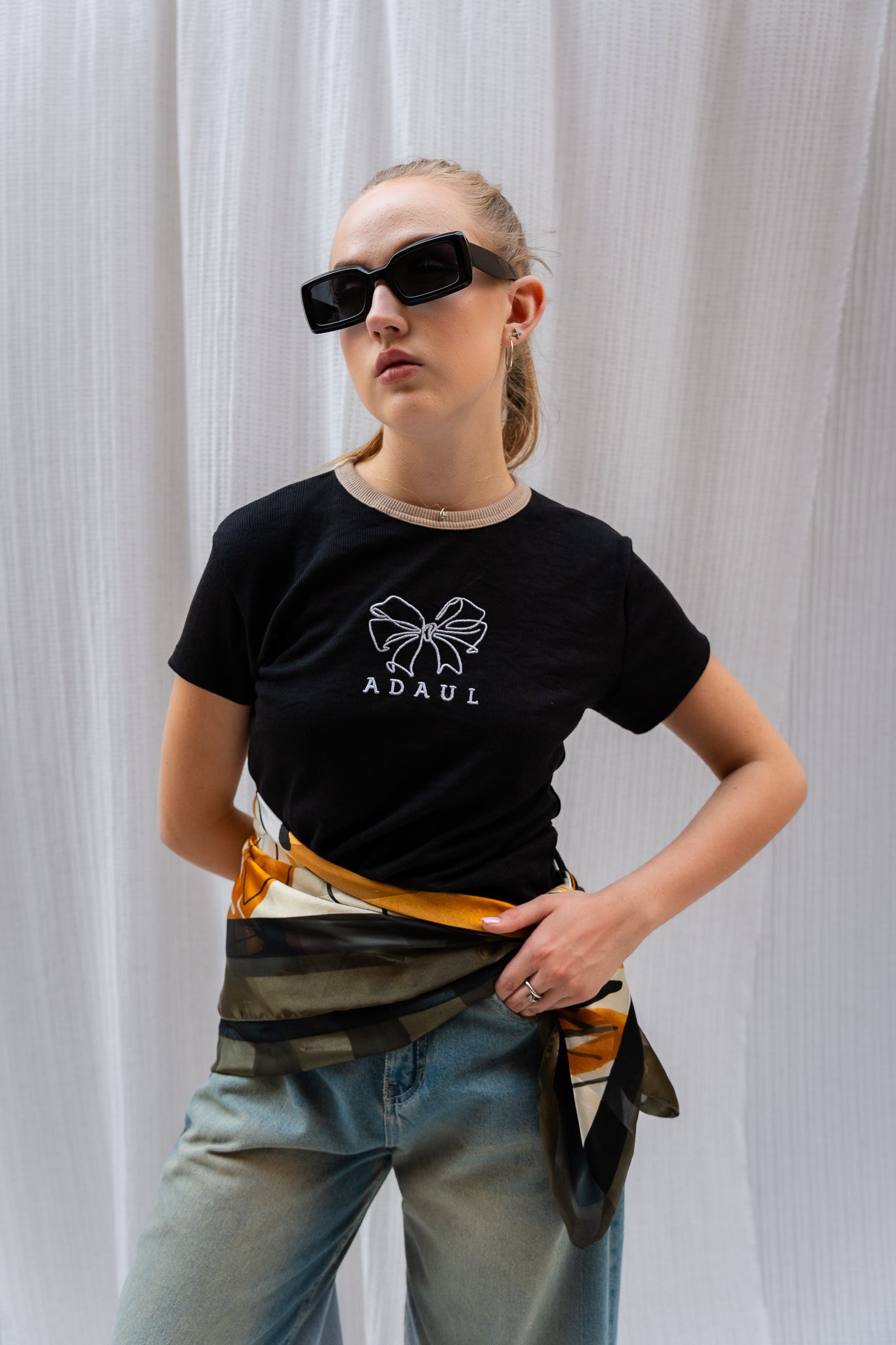Stitched Logo Embroidered T-shirt