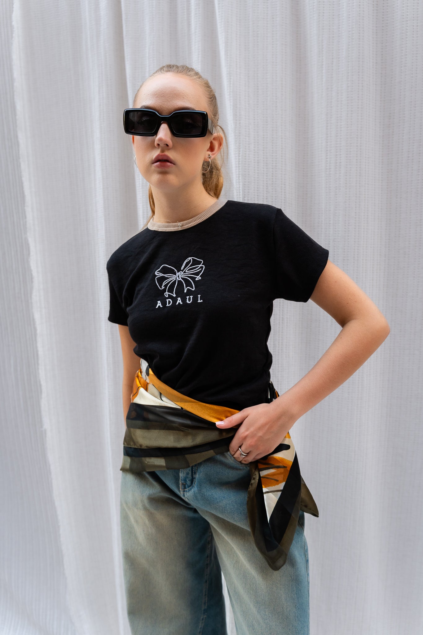 Stitched Logo Embroidered T-shirt