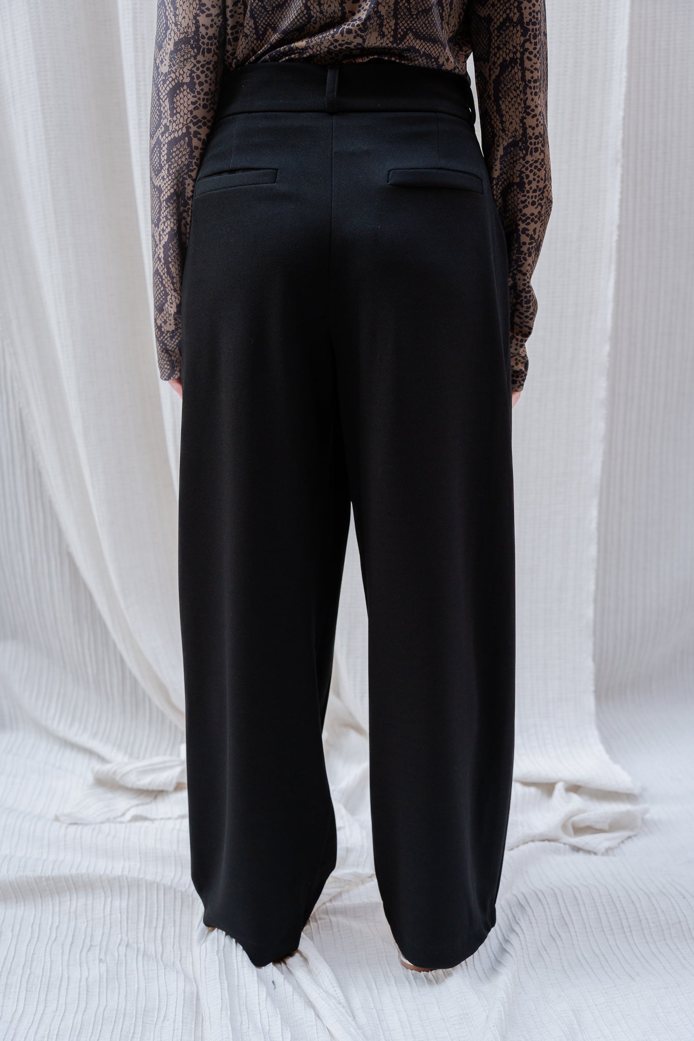 Pleated Pants with Front Button Detail - Tailored, Chic & Timeless