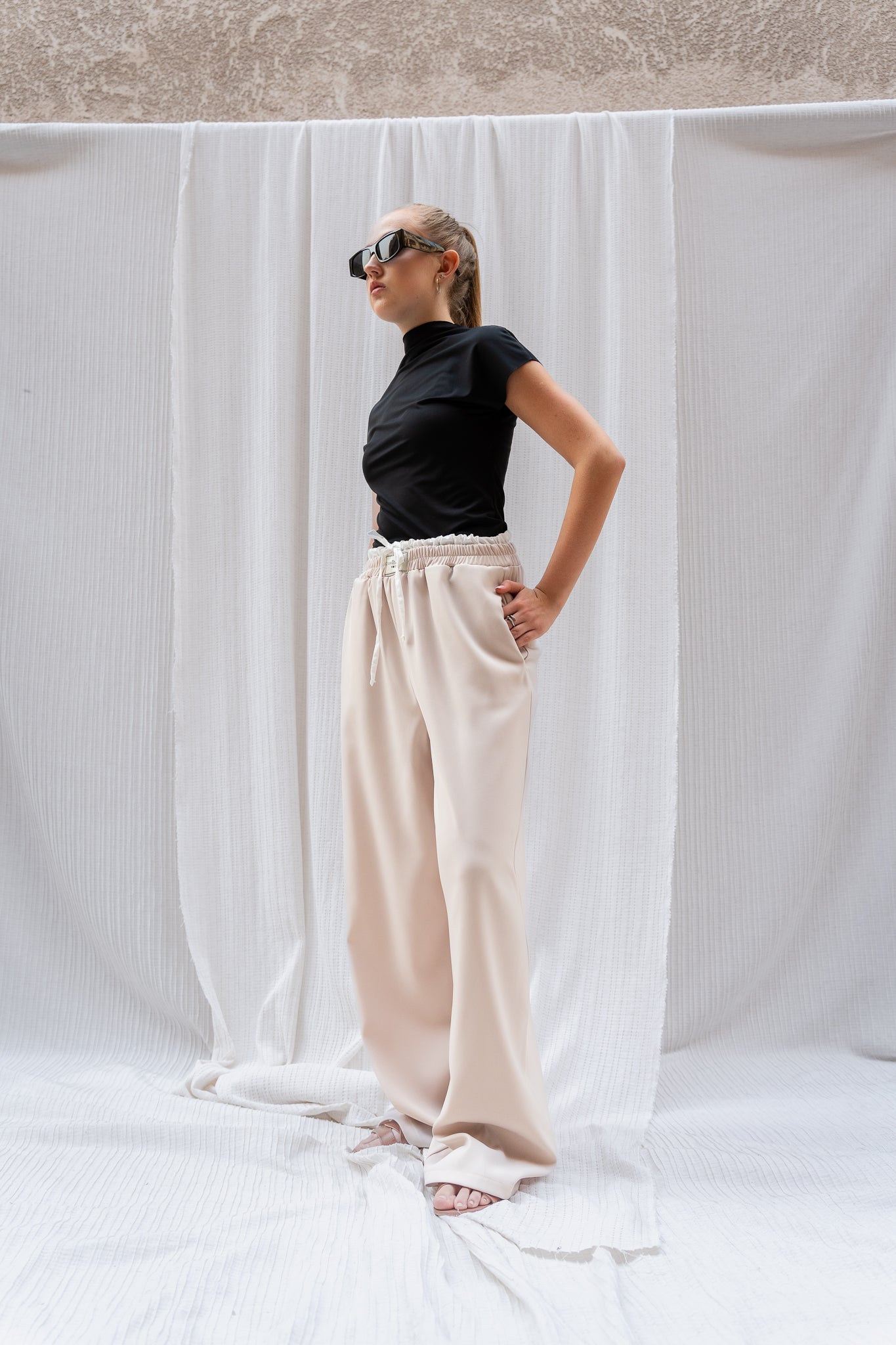 Boxer Trousers - Relaxed Fit with Double Waistband Detail