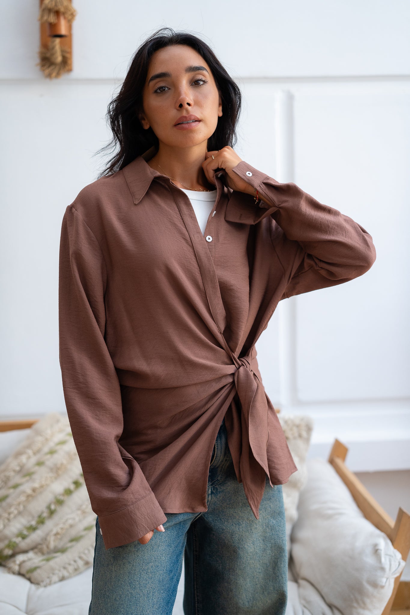 Knot Front Shirt - Effortless & Stylish
