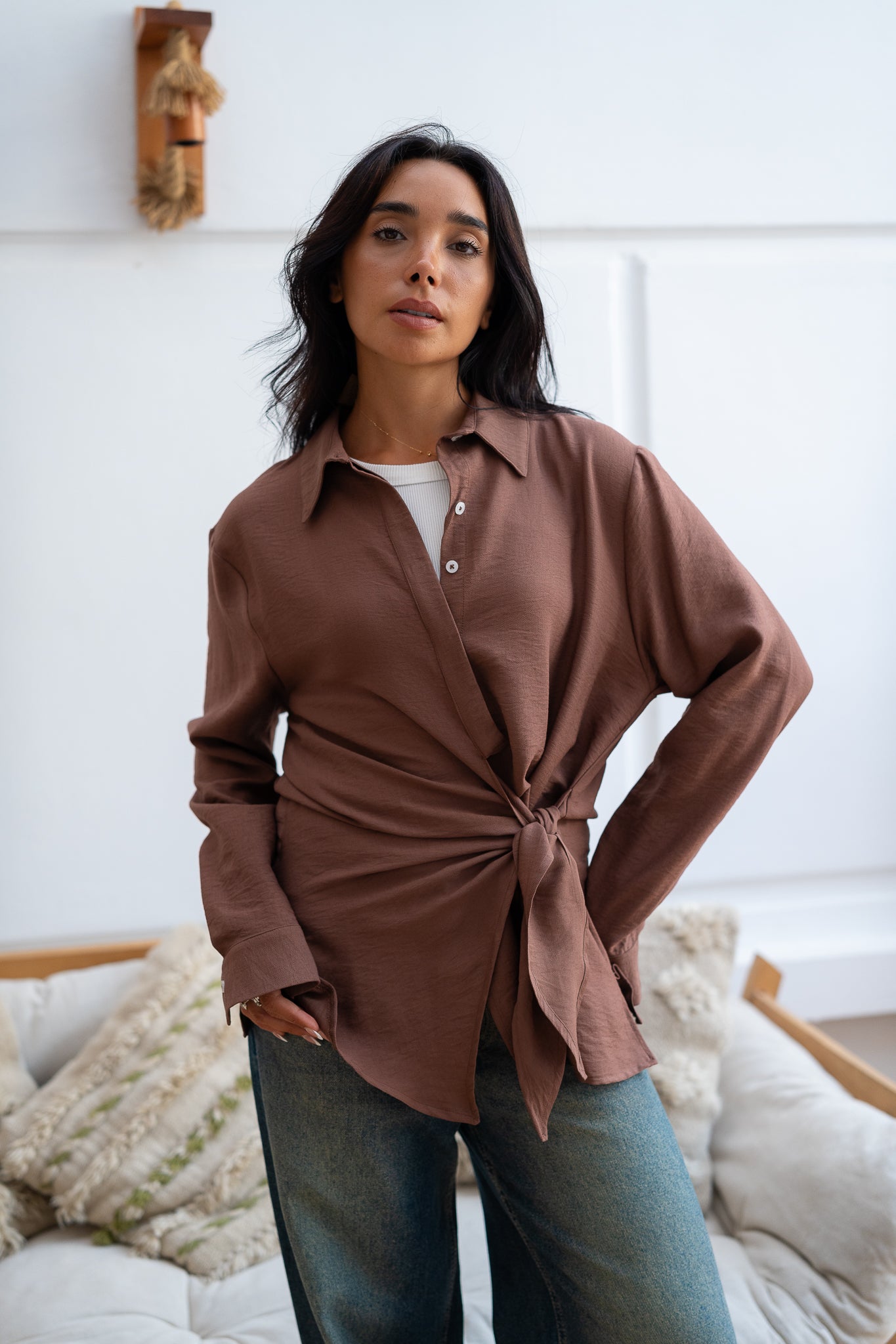 Knot Front Shirt - Effortless & Stylish