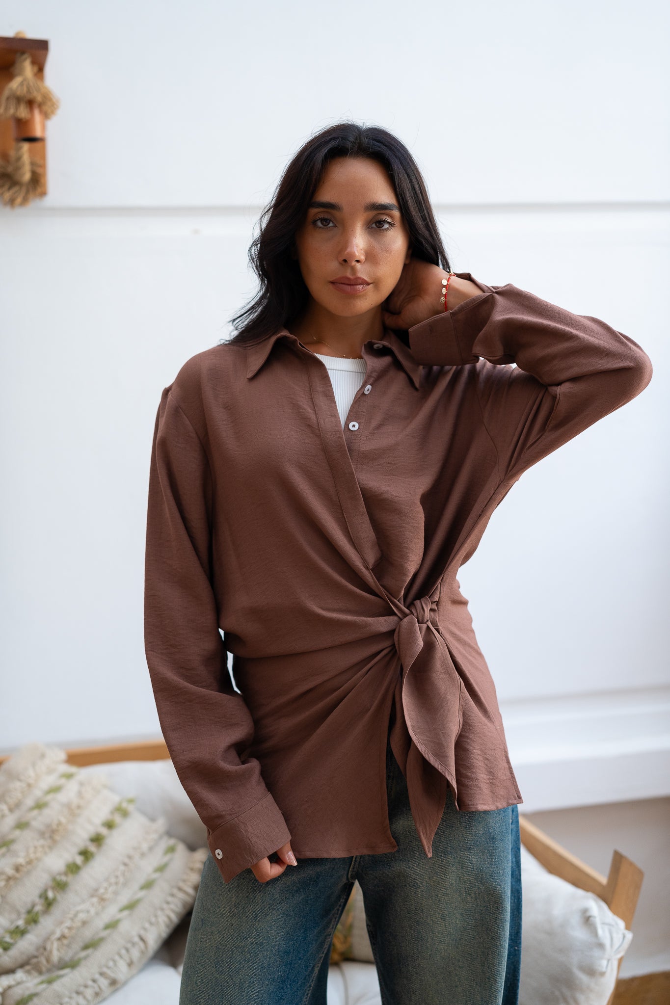 Knot Front Shirt - Effortless & Stylish