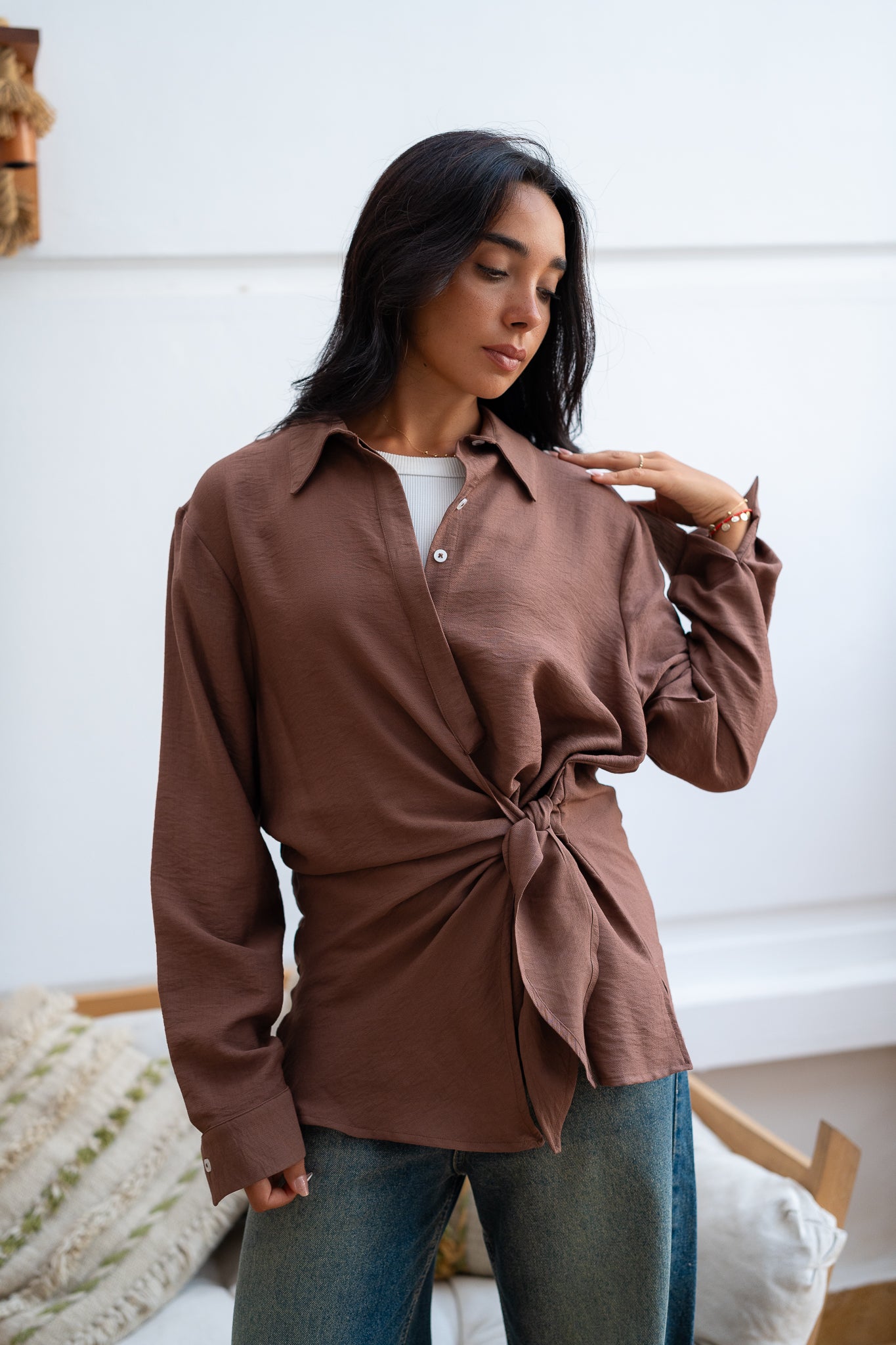Knot Front Shirt - Effortless & Stylish