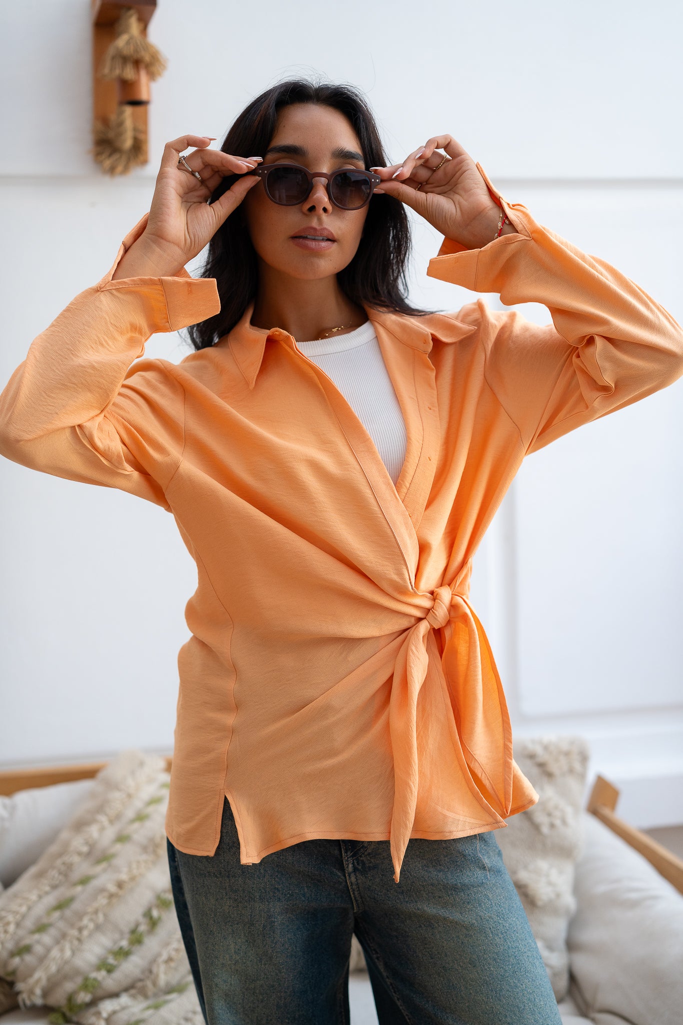 Knot Front Shirt - Effortless & Stylish