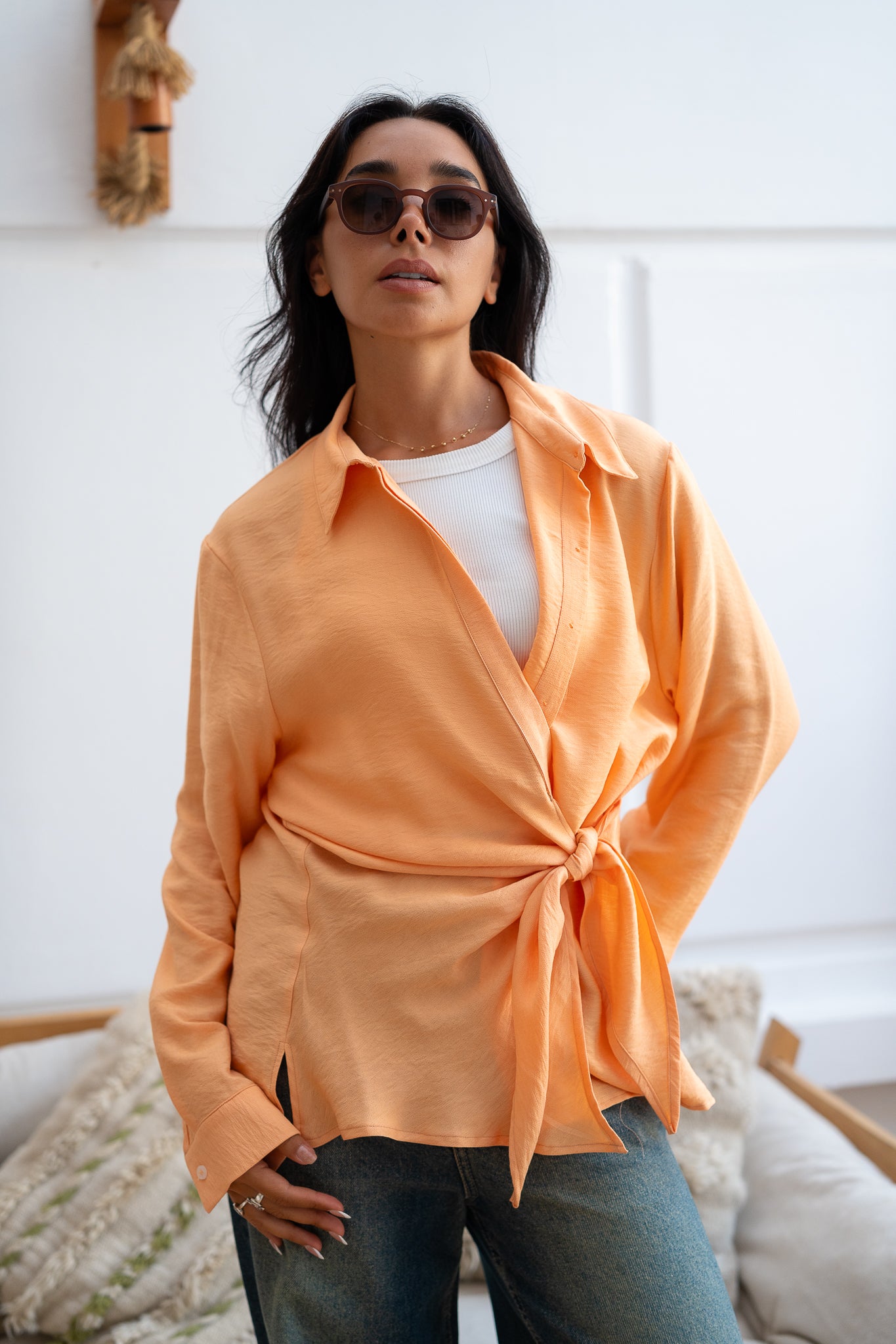 Knot Front Shirt - Effortless & Stylish