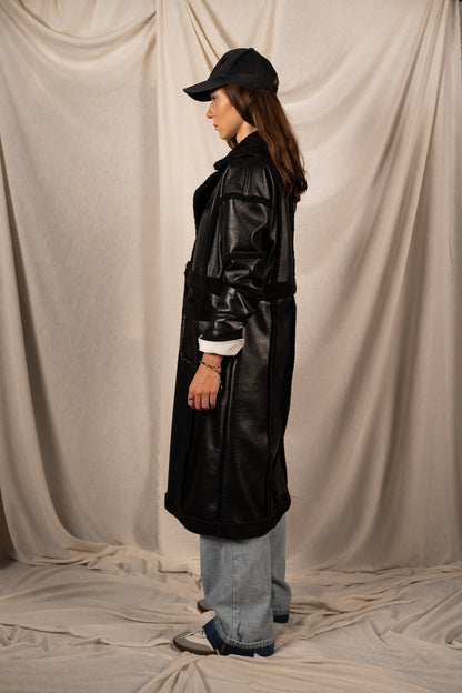 Long leather coat