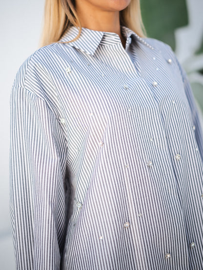 Rhinestone oversize shirt