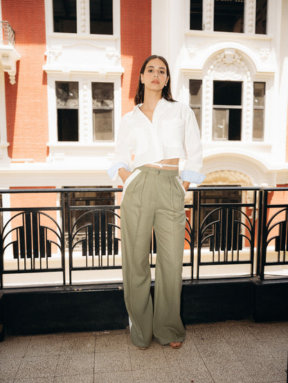 wide leg linen trousers