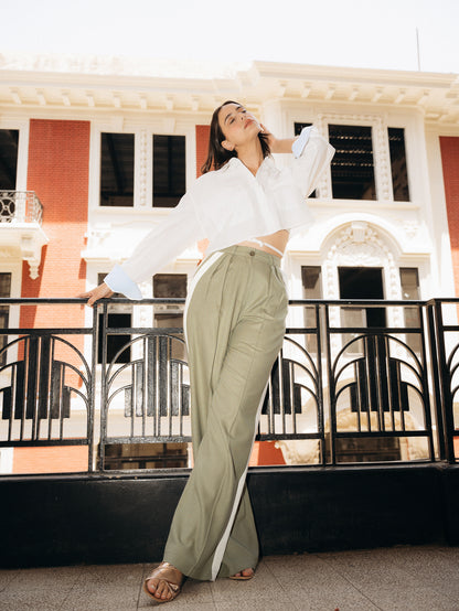 wide leg linen trousers