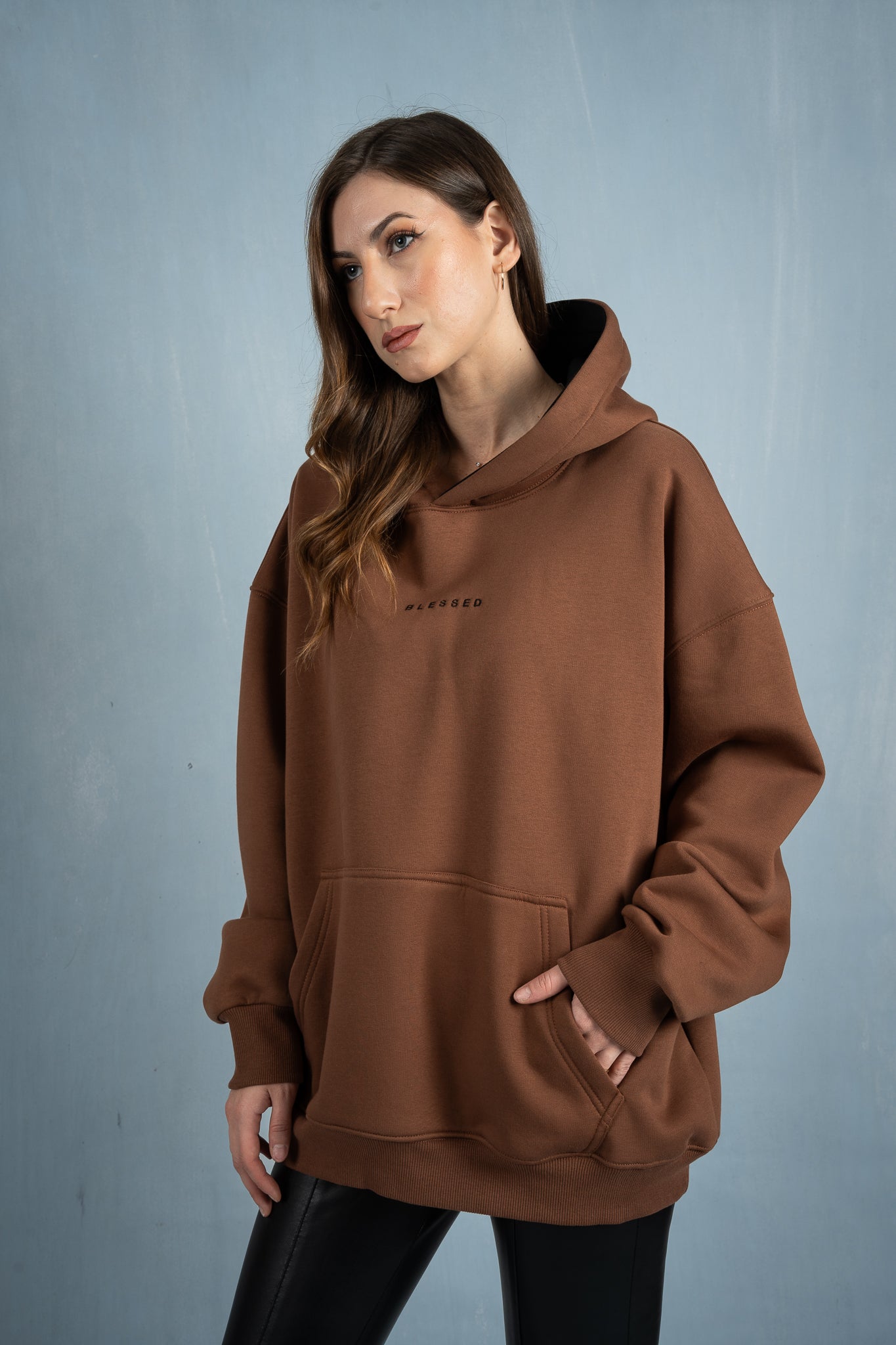 Oversize hoodie with embroidery details