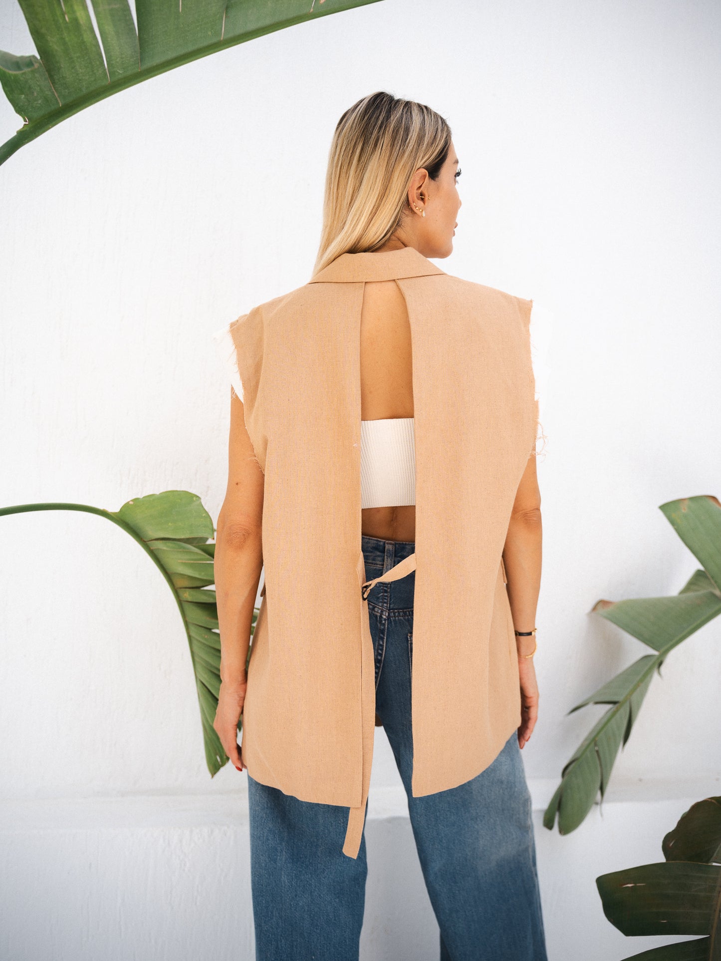 oversize waistcoat with backless