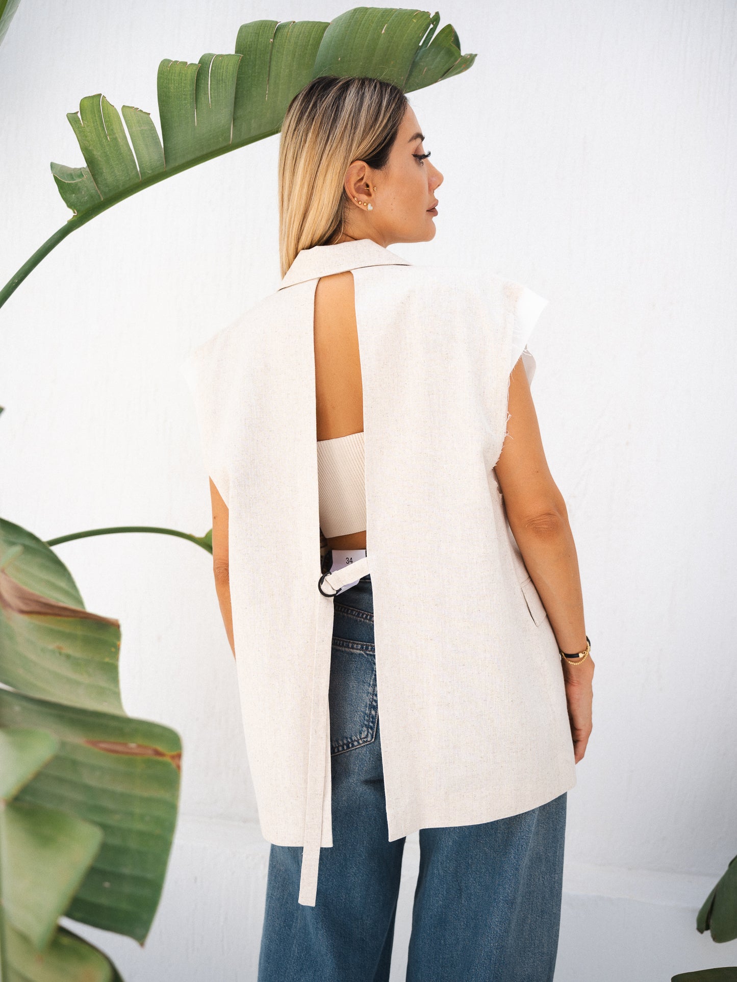 oversize waistcoat with backless