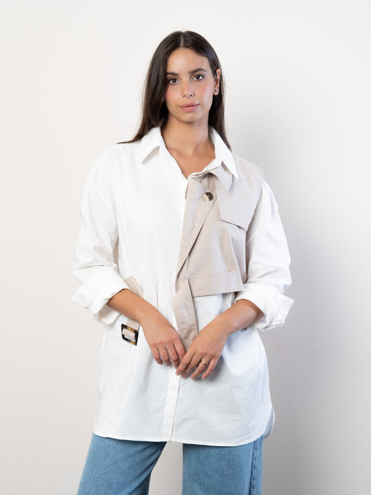 Style: contrasted poplin shirt