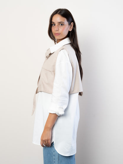 Style: contrasted poplin shirt