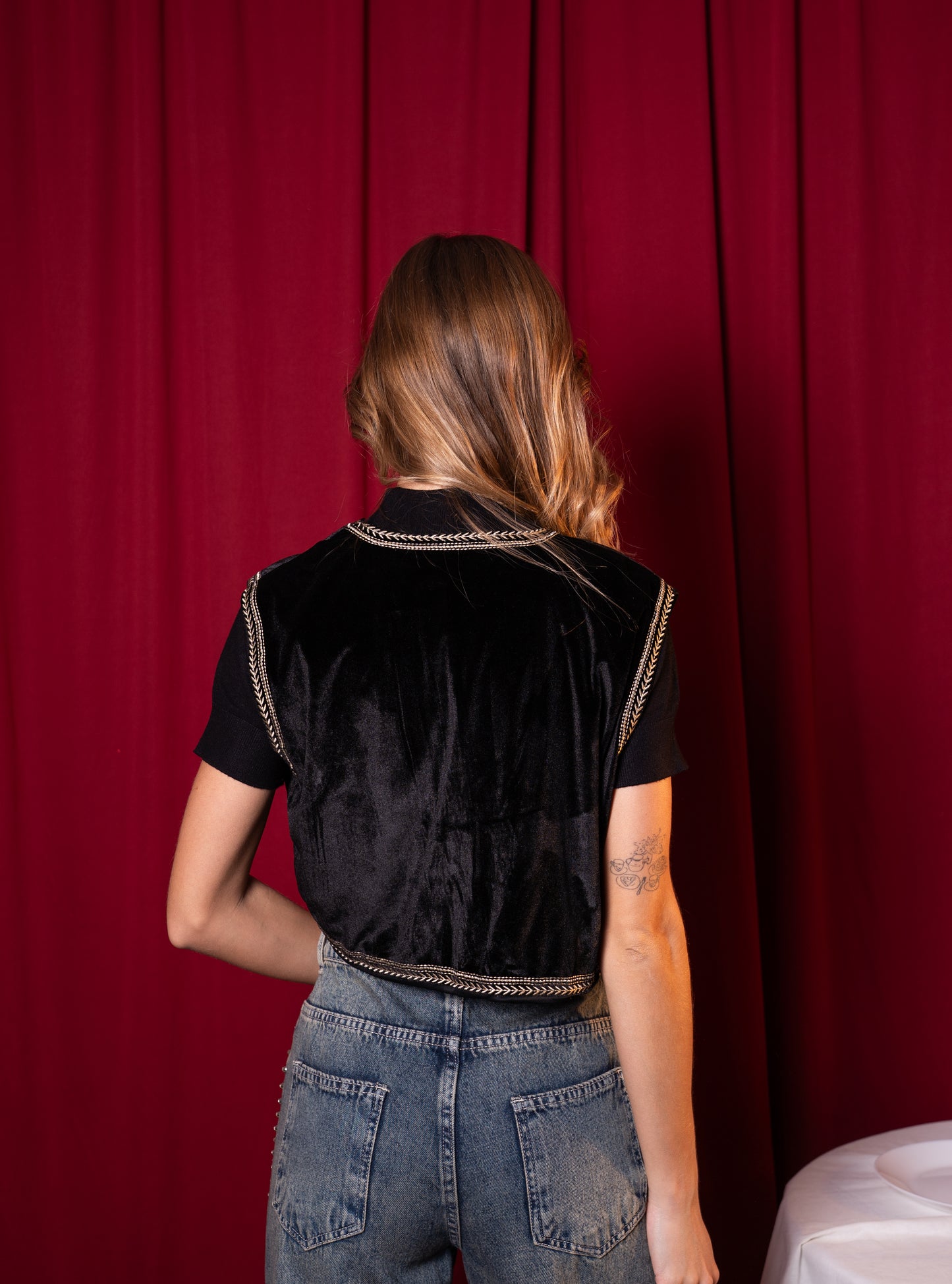 embriodery velvet waistcoat