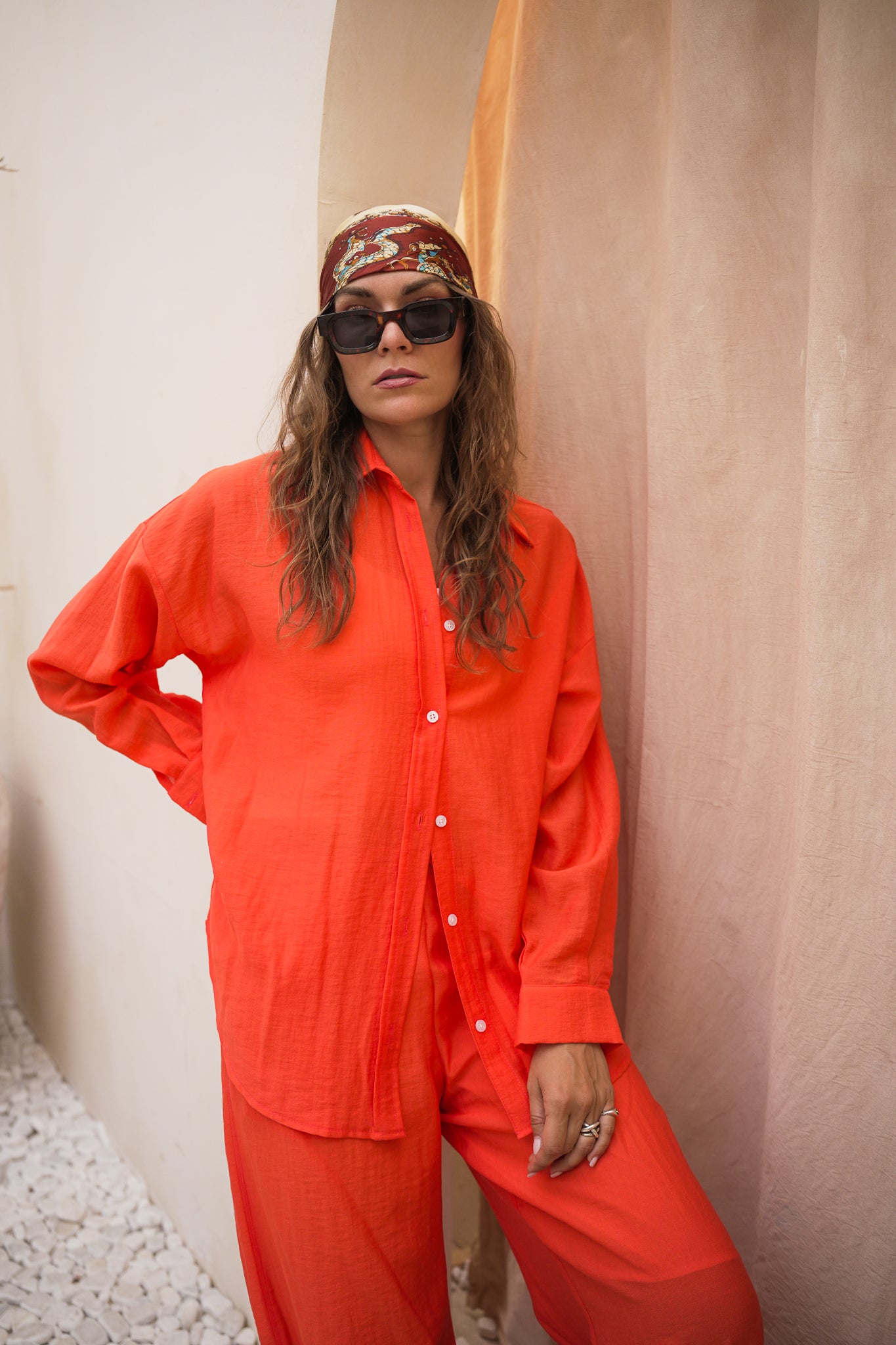 Oversized Loungewear Set  -  Relaxed Fit Two-Piece