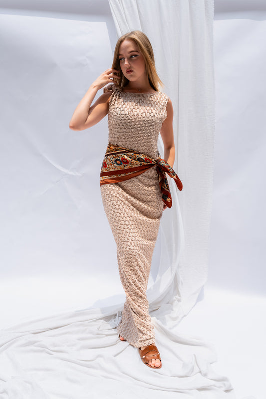 Knot Detail Midi Dress  -  Elegant, Lightweight & Flattering Fit