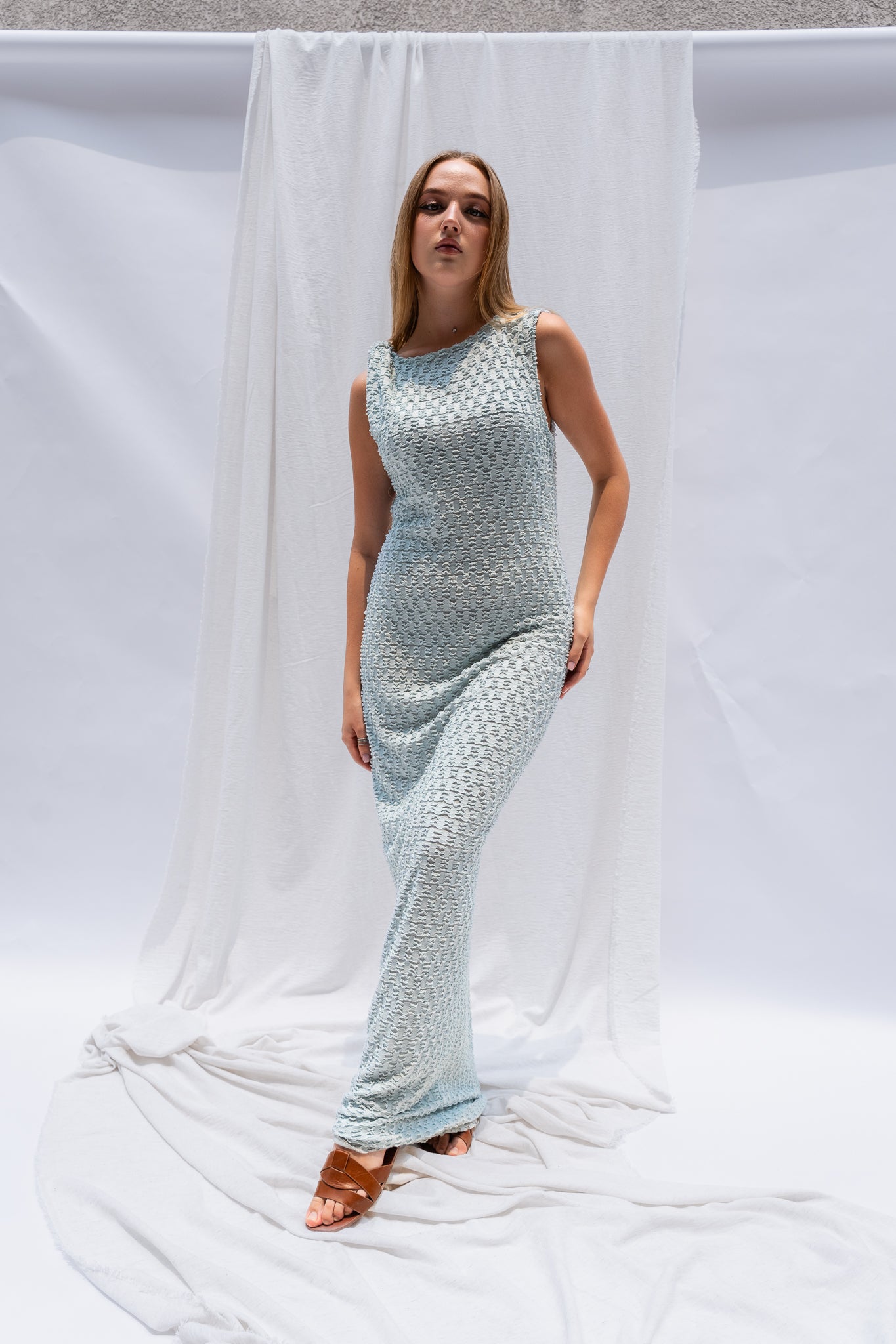 Knot Detail Midi Dress  -  Elegant, Lightweight & Flattering Fit