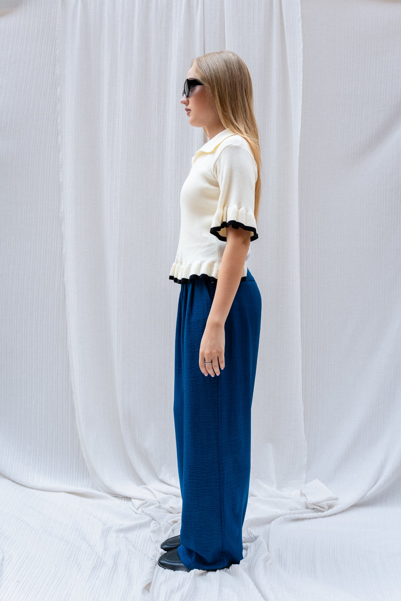 Chic Knitted Half Sleeve Top  -  Lightweight & Stylish