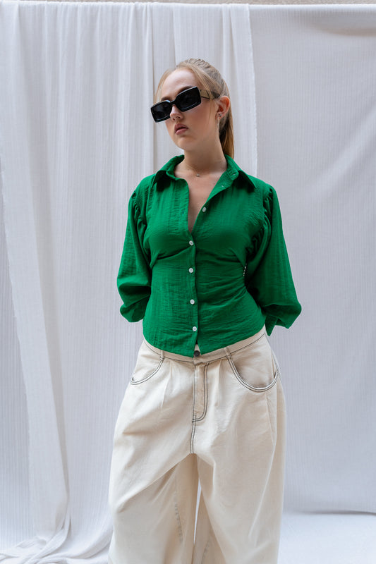 Puffy Sleeve Shirt  -  Feminine Silhouette with a Classic Touch