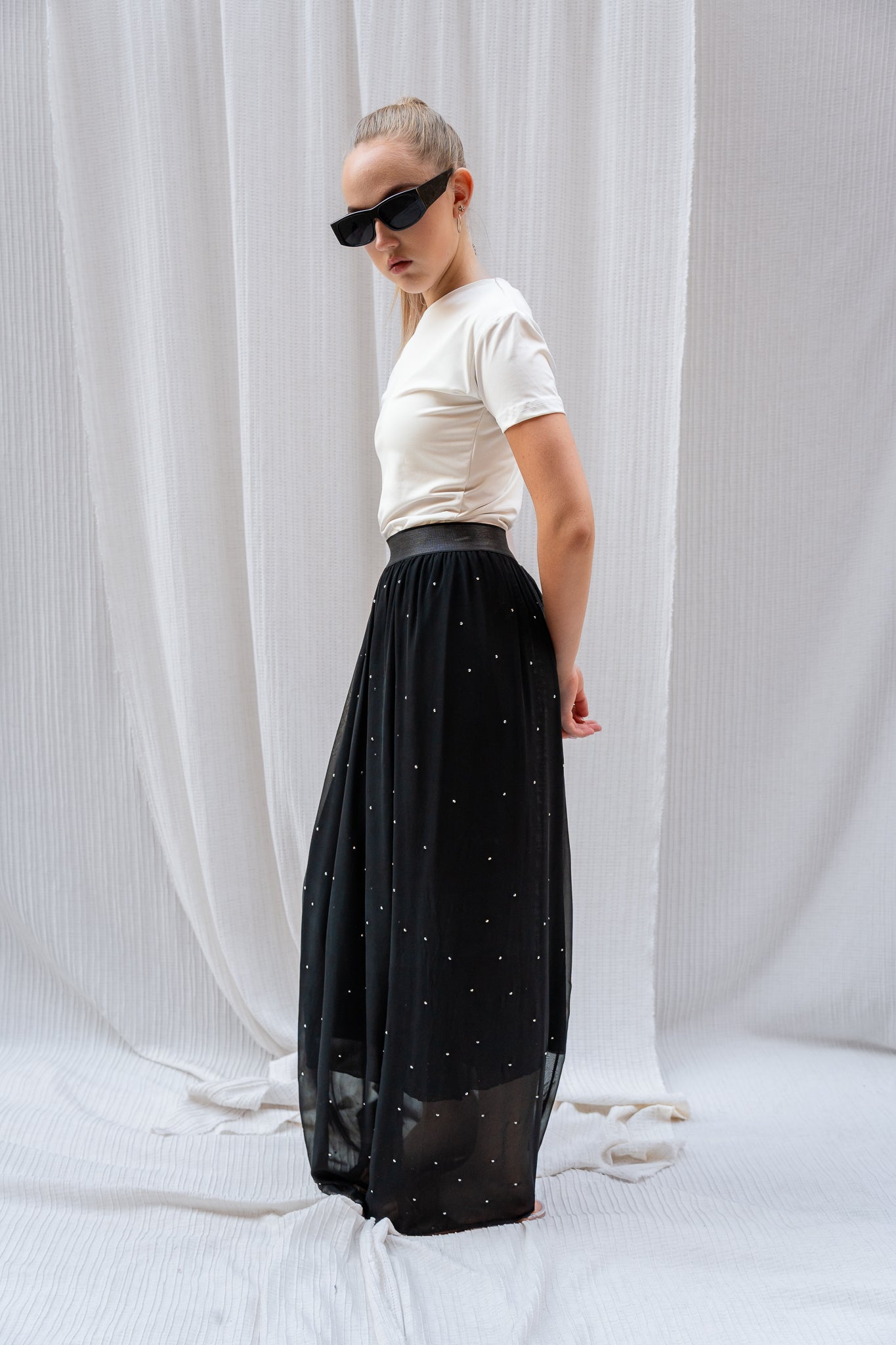Rhinestone Midi Skirt  -  Sparkly, Elegant & Statement-Making