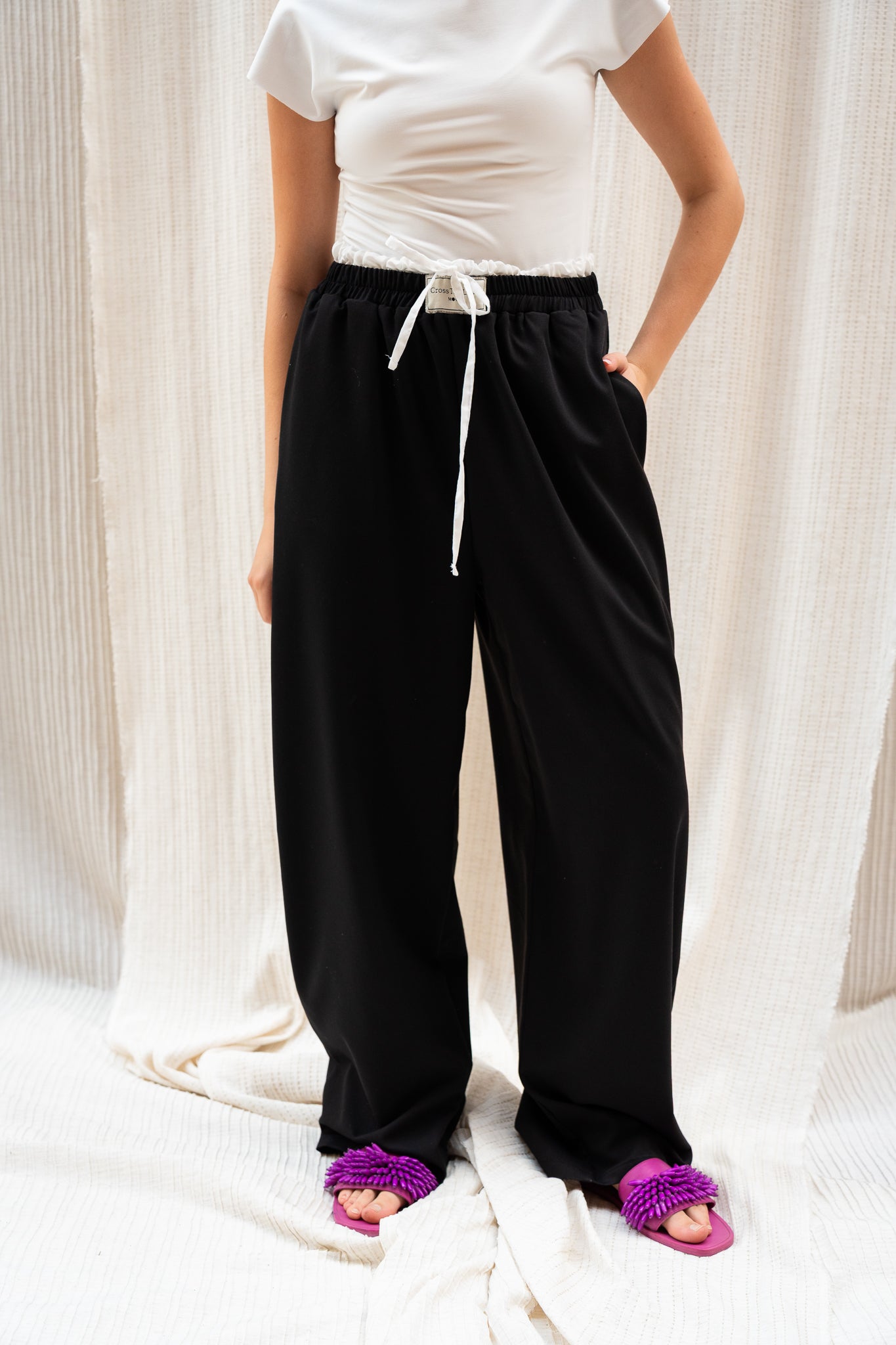 Boxer Trousers  -  Relaxed Fit with Double Waistband Detail