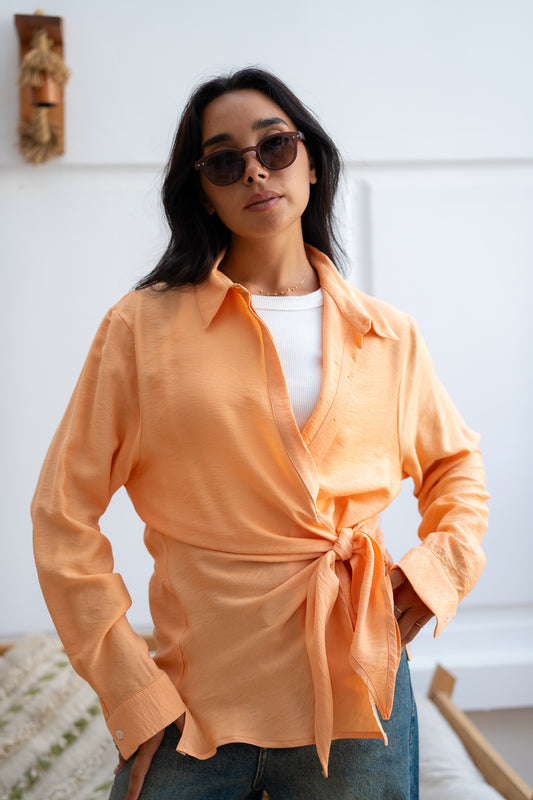 Knot Front Shirt  -  Effortless & Stylish