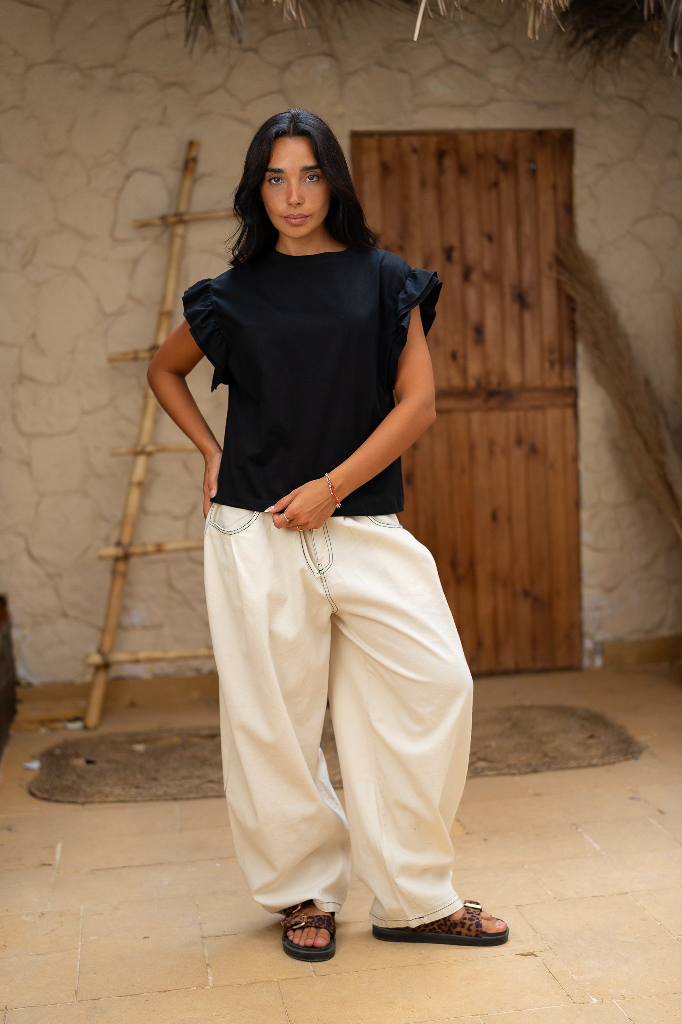 Ruffle Tee  -  Feminine Casual Top